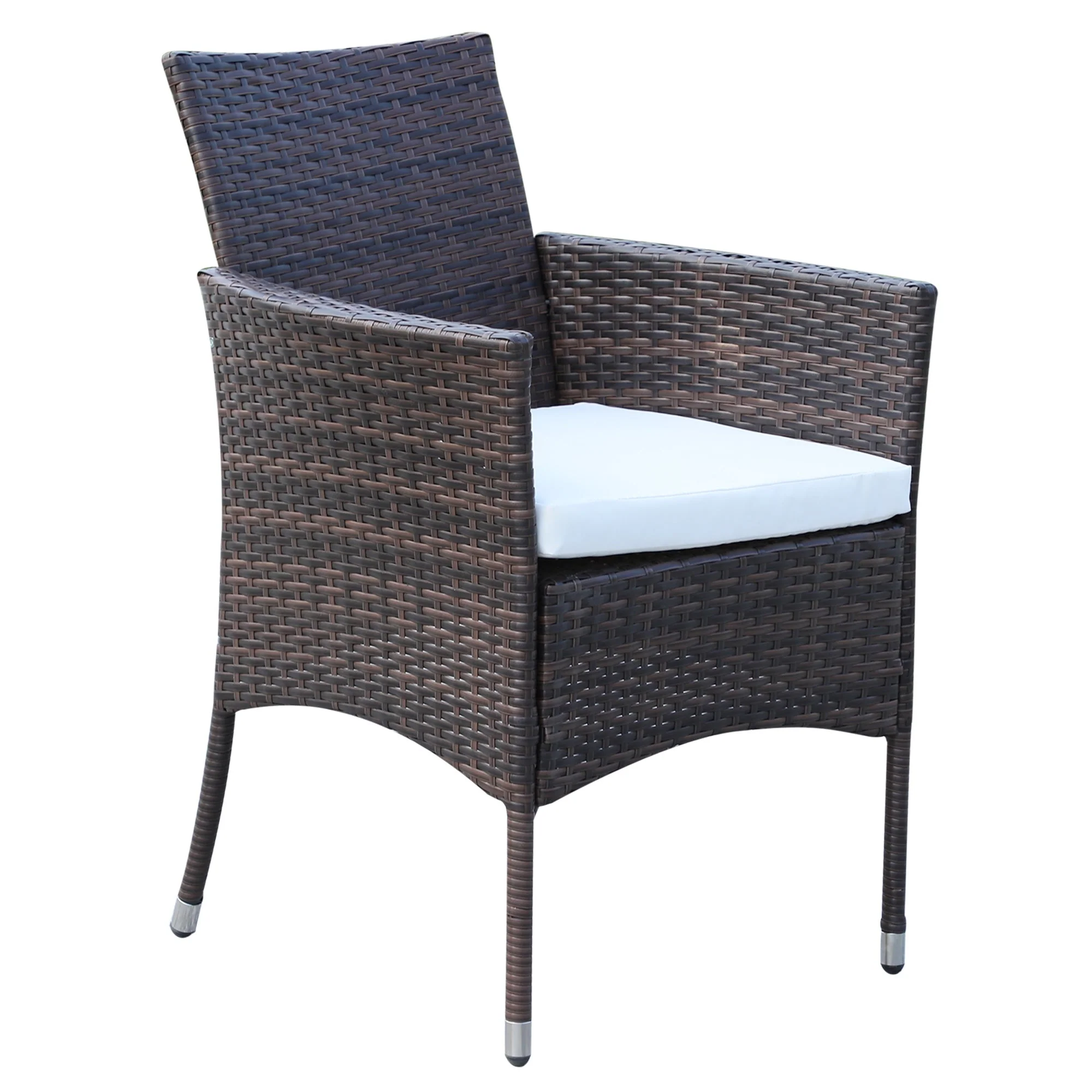 Outsunny Rattan Garden Furniture Dining Set 6-Seater Patio Rectangular Table Cube Chairs Outdoor Fire Retardant Sponge Brown - Image 8