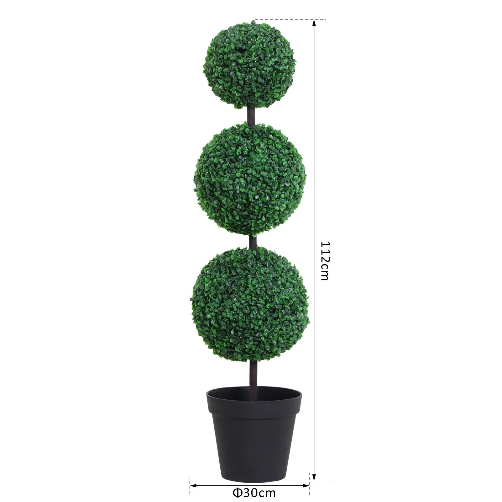 Outsunny Set Of 2 Artificial Topiary Trees With Pot - Image 3