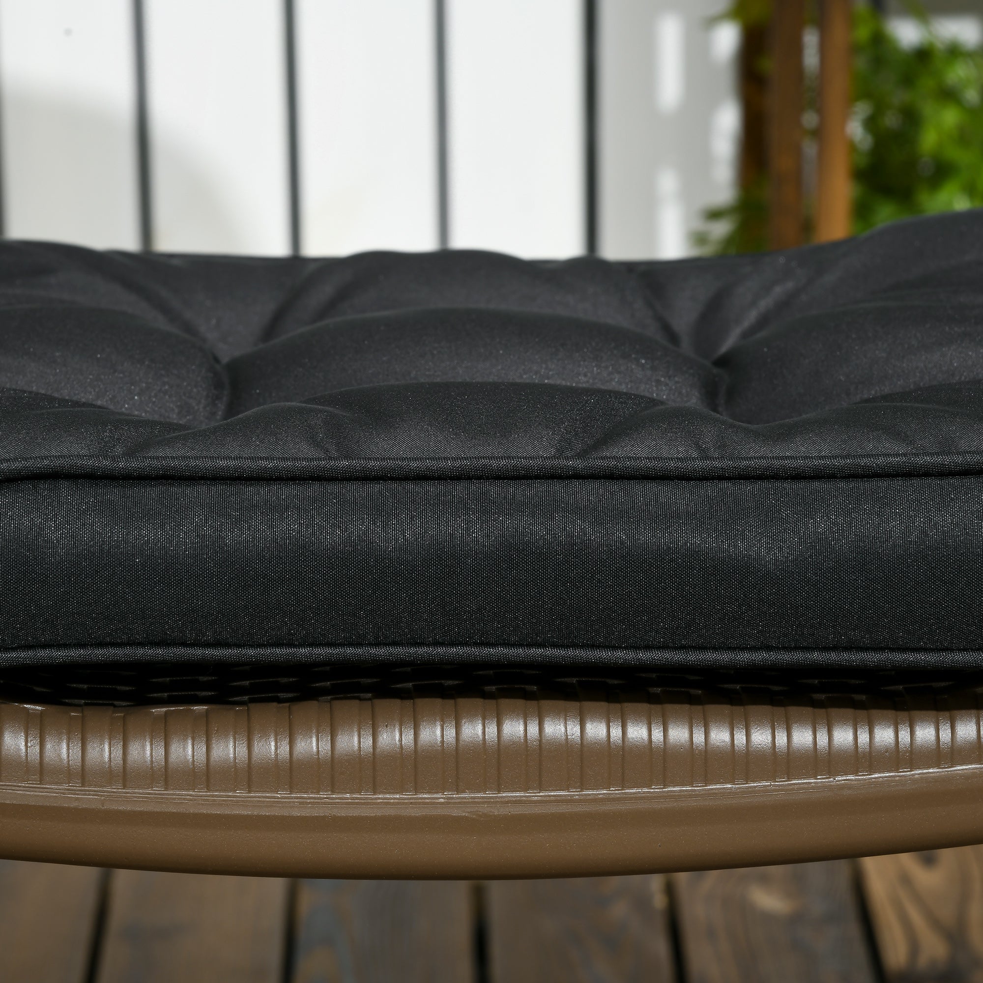 Outsunny Set Of 4 Garden Seat Cushion With Ties 42 X 42cm Replacement Dining Chair Seat Pad Black - Image 9