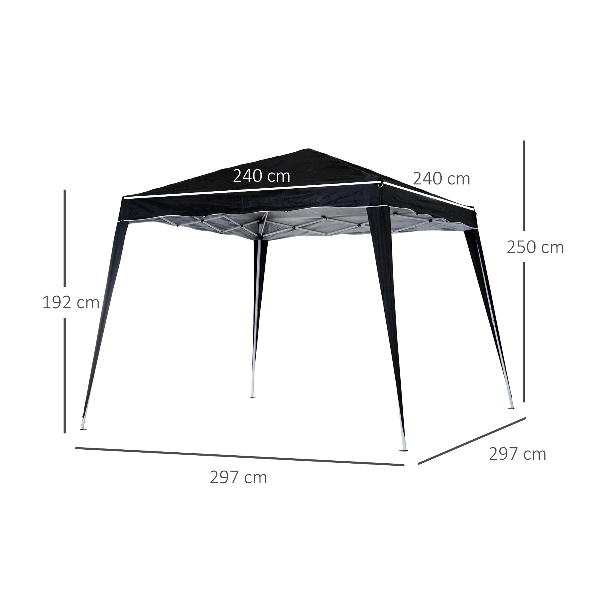 Outsunny 2.5 x 2.5M Slant Leg Pop Up Gazebo with Carry Bag - Image 3