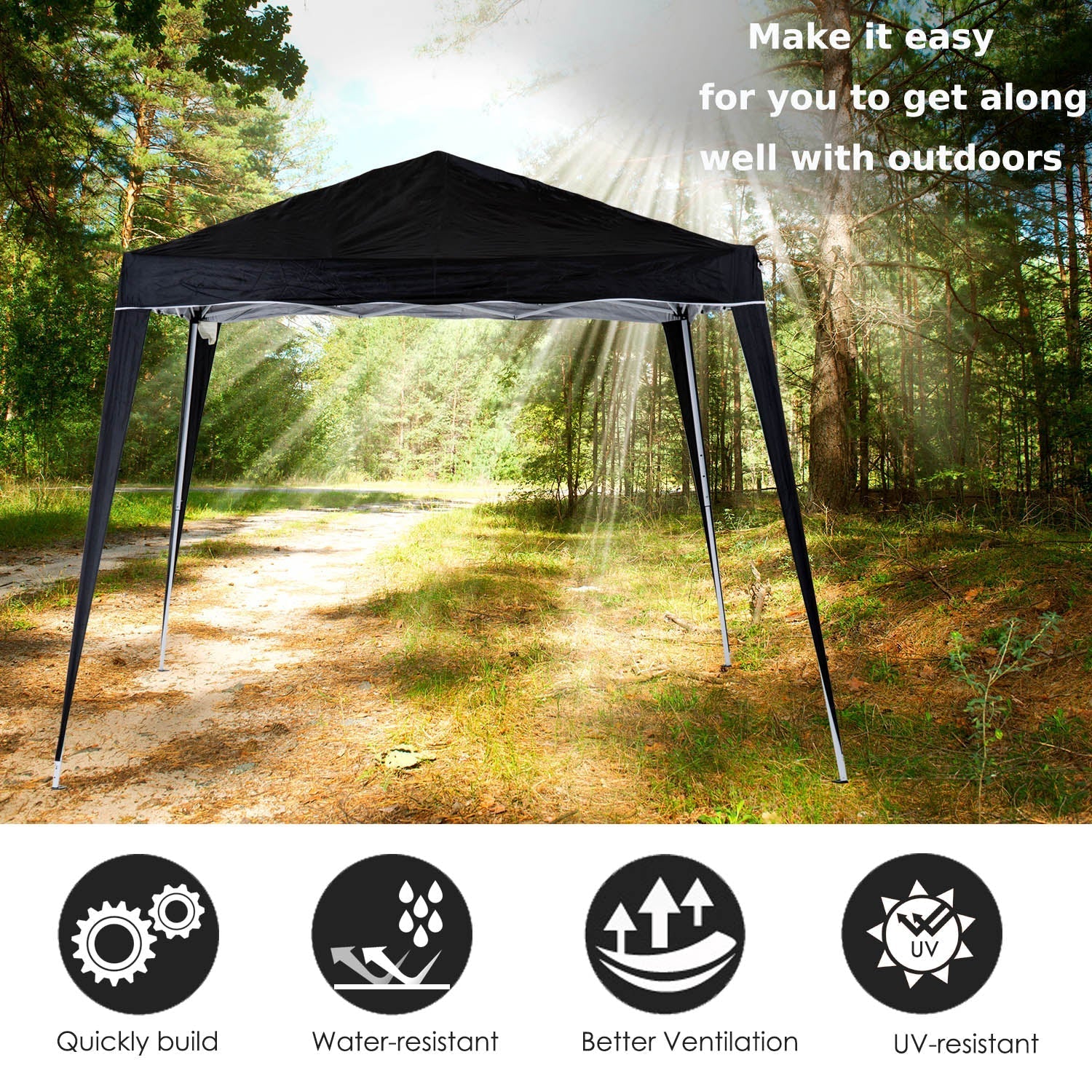 Outsunny 2.5 x 2.5M Slant Leg Pop Up Gazebo with Carry Bag - Image 4