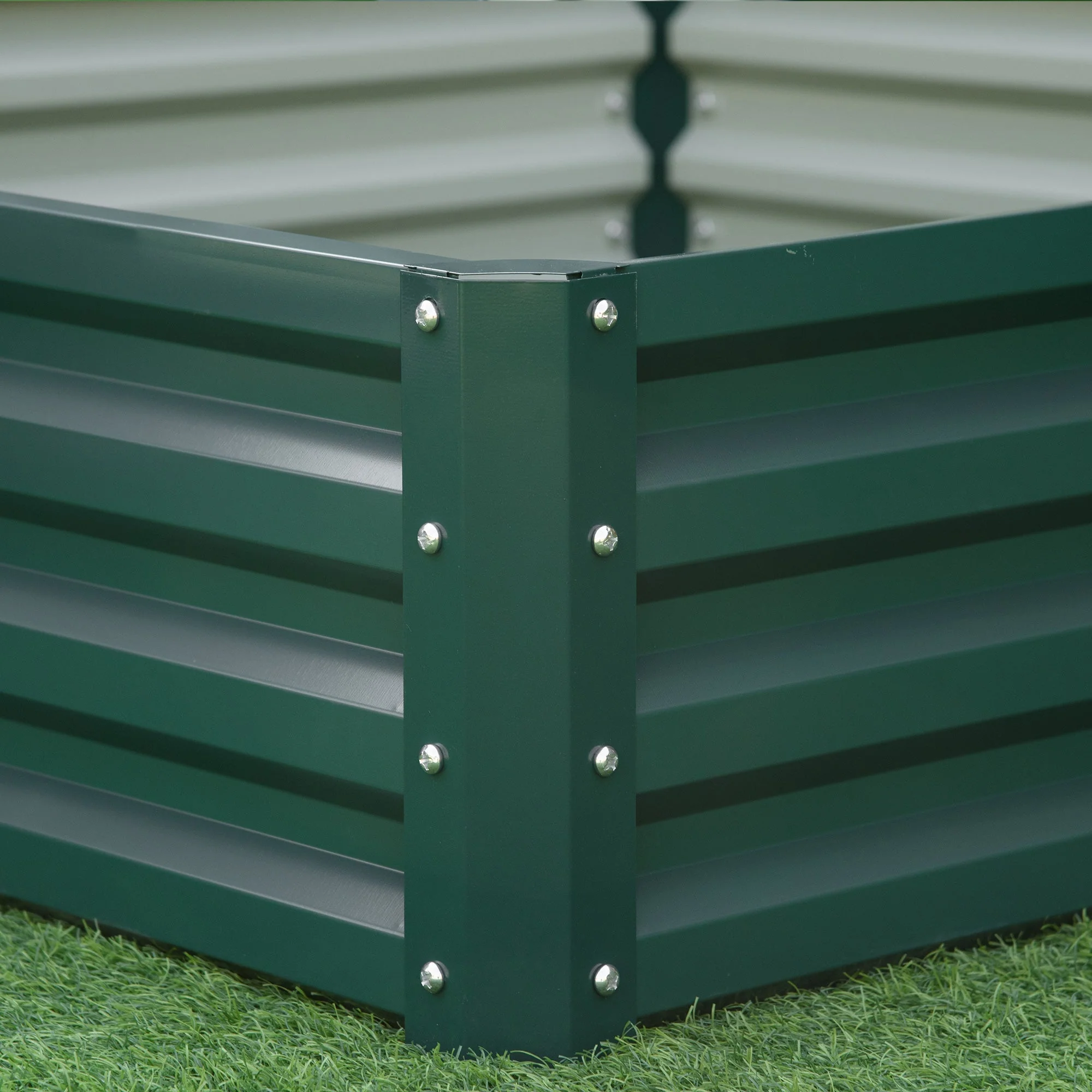 Outsunny Square Raised Garden Bed Box with Weatherized Steel Frame for Vegetables - Image 8