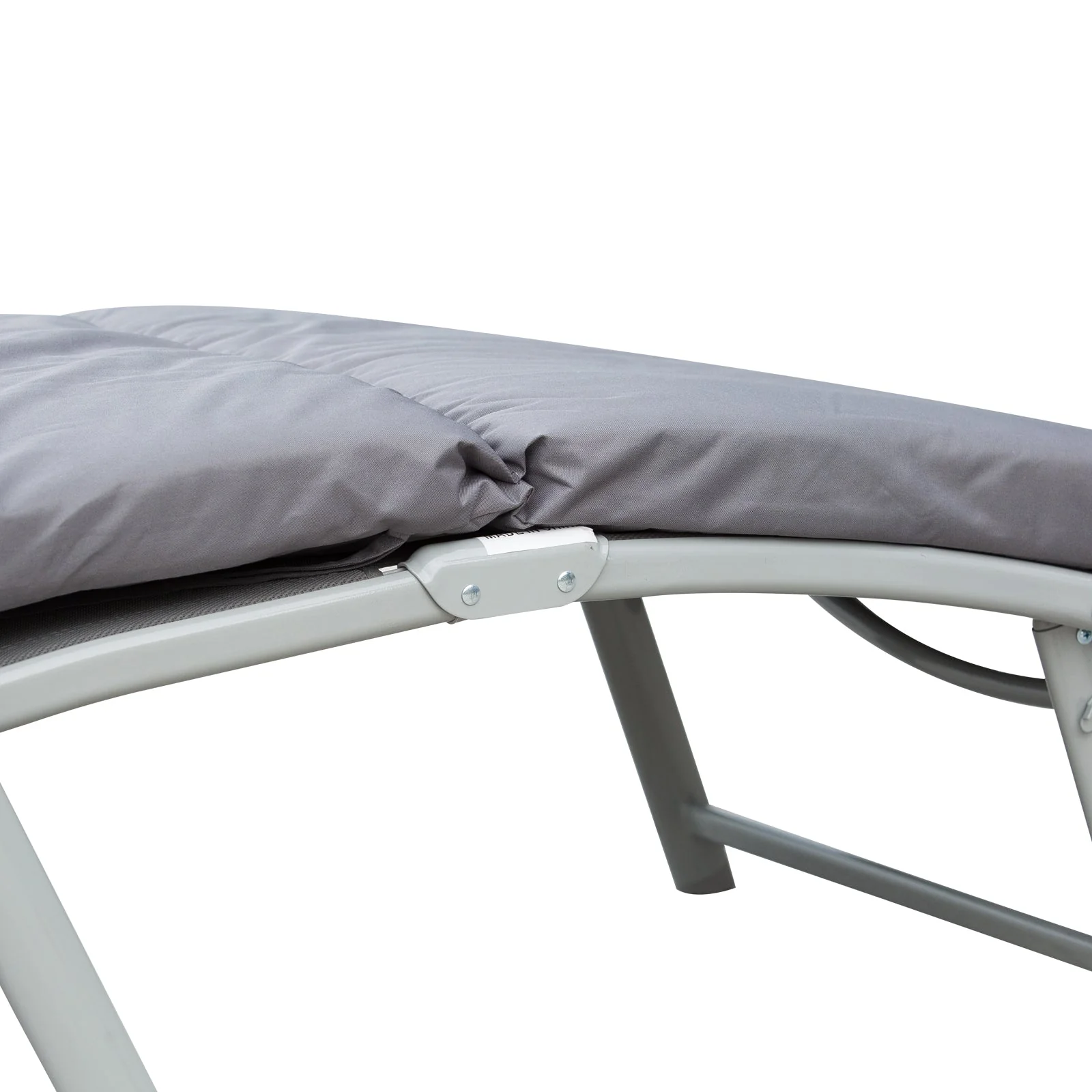 Outsunny Steel Frame Outdoor Garden Padded Sun Lounger With Pillow Grey - Image 8