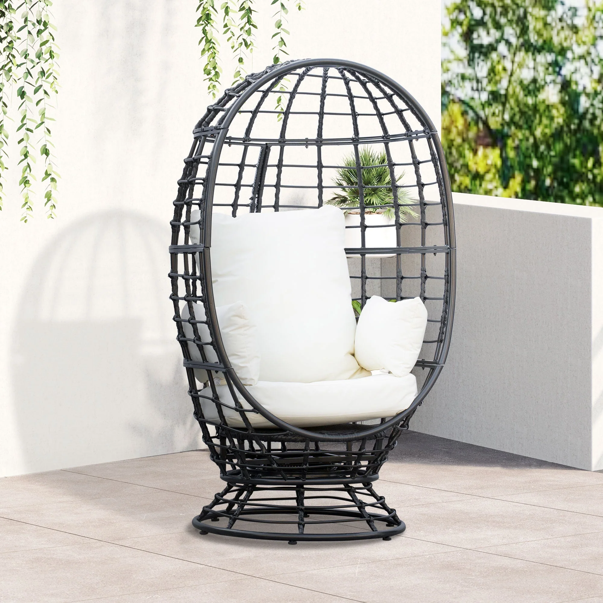 Outsunny Swivel Egg Chair - Image 2