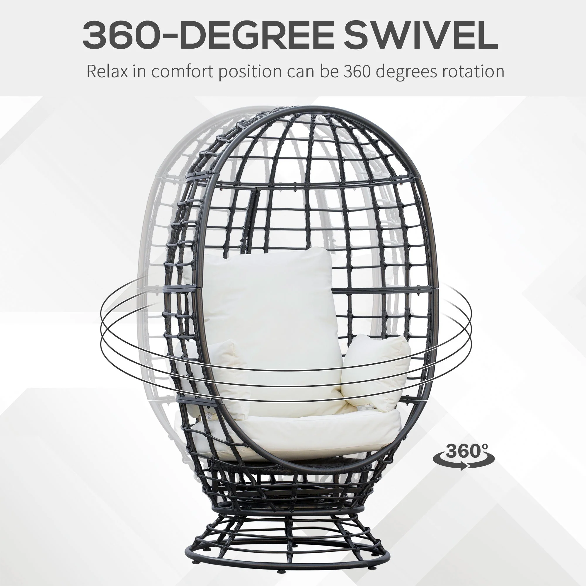 Outsunny Swivel Egg Chair - Image 4