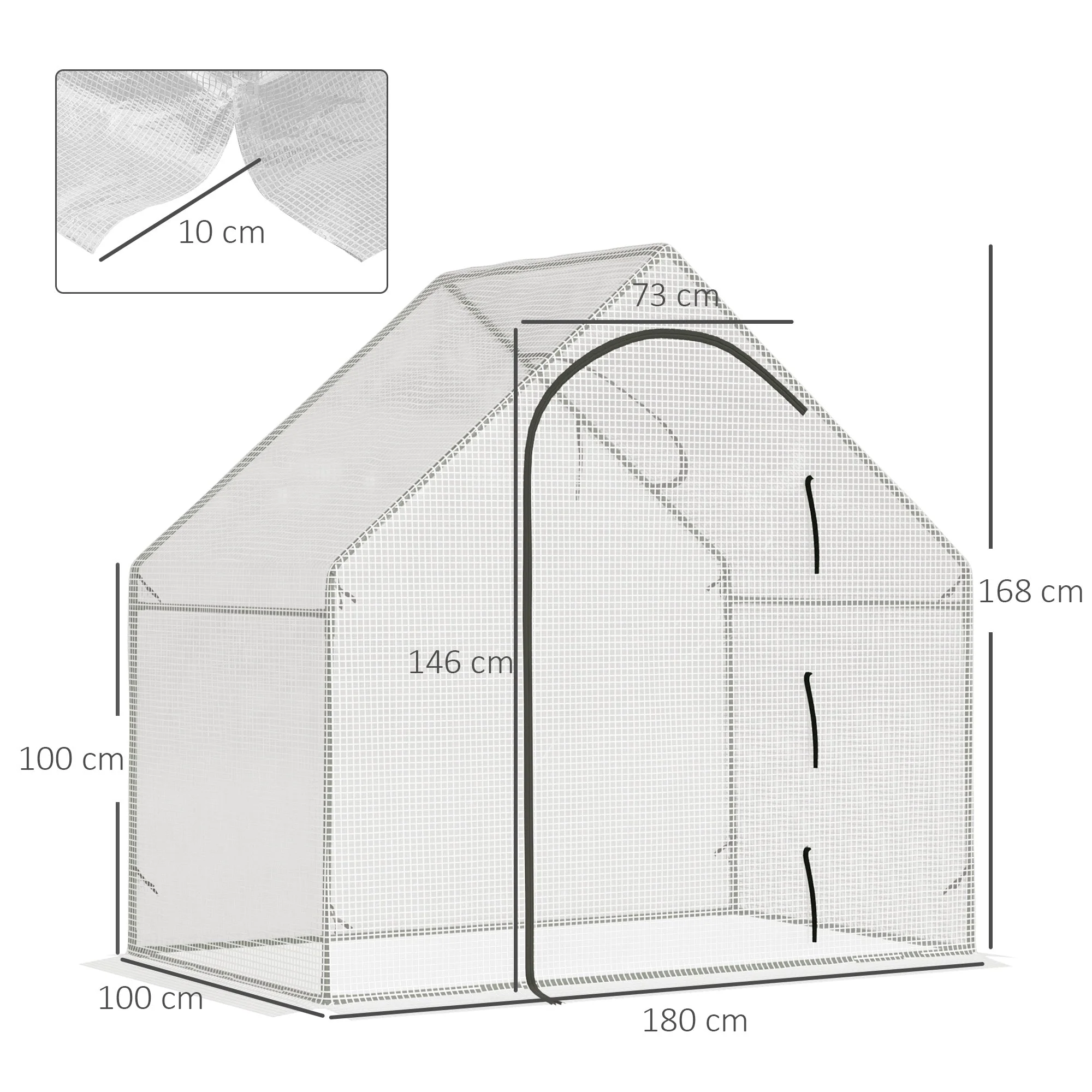 Outsunny Walk-In Portable Greenhouse Mini Grown House With Steel Frame Window Plants - Image 3