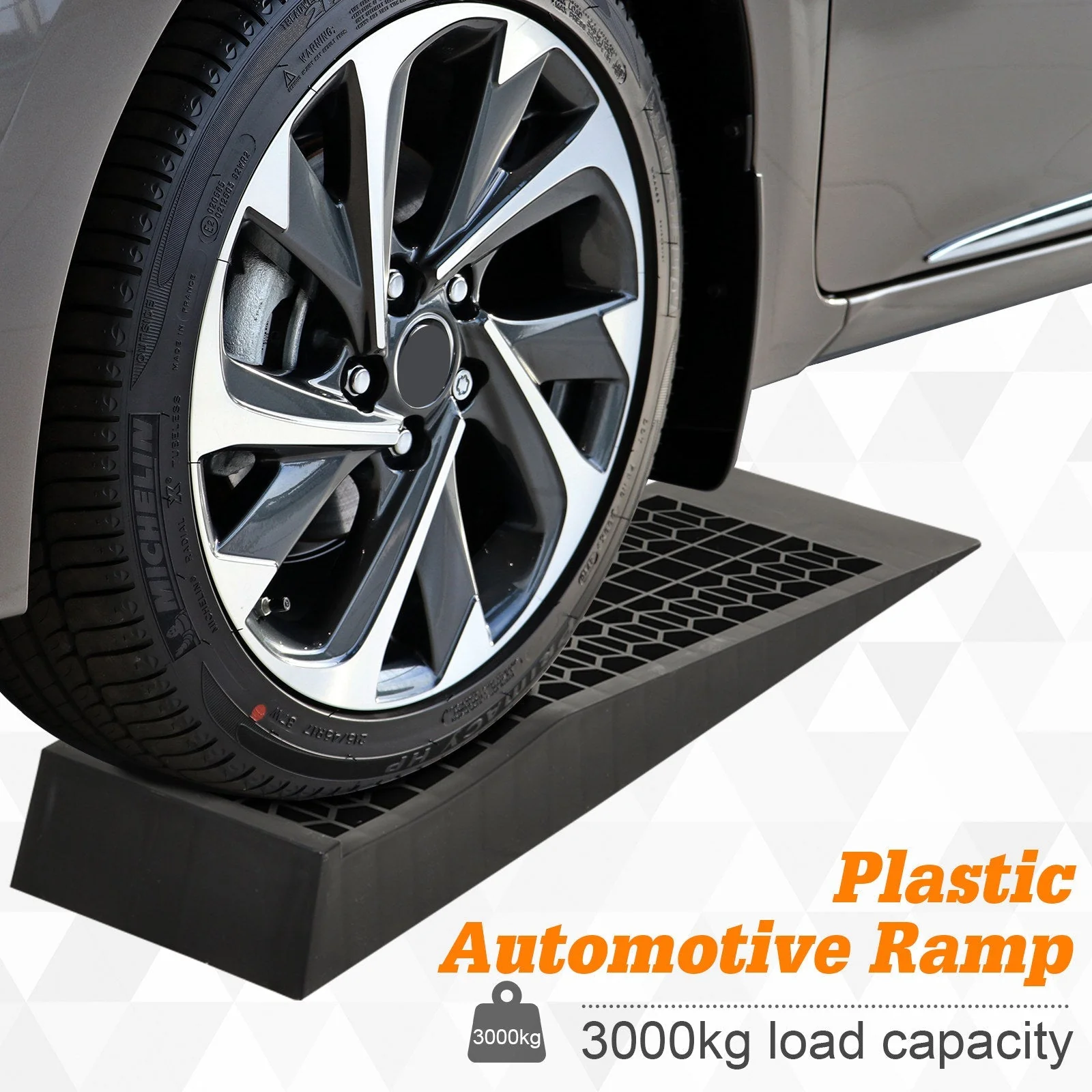 Pair of 2 Low Entrance Plastic Curb Ramps Anti-Slip Surface 3 Ton Capacity Garage Workshop Cars SUVs Small Vans - Image 3
