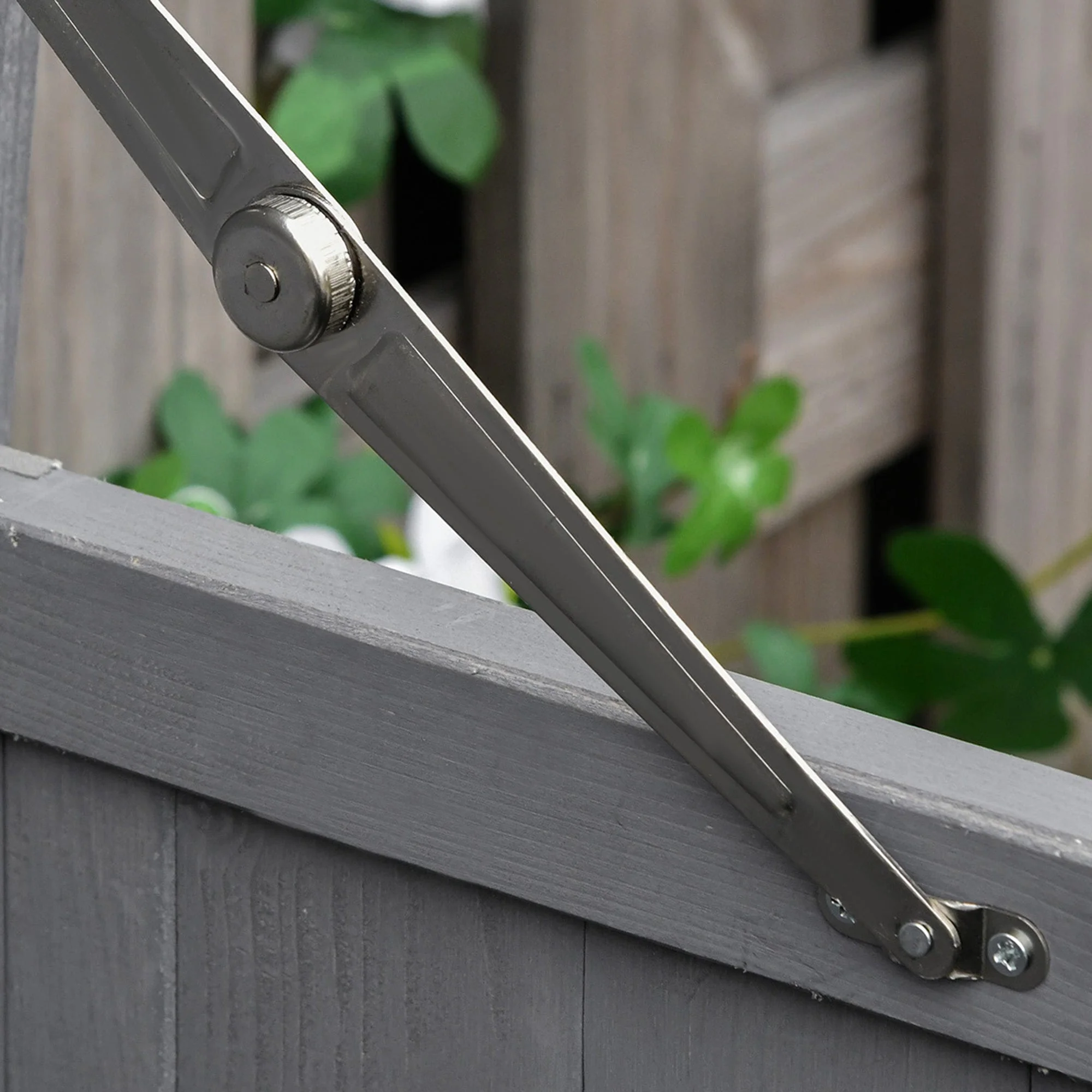 Panel 88cm Double Door Pent Garden Store Hinged Roof Fir Wood Grey by Steadfast - Image 8