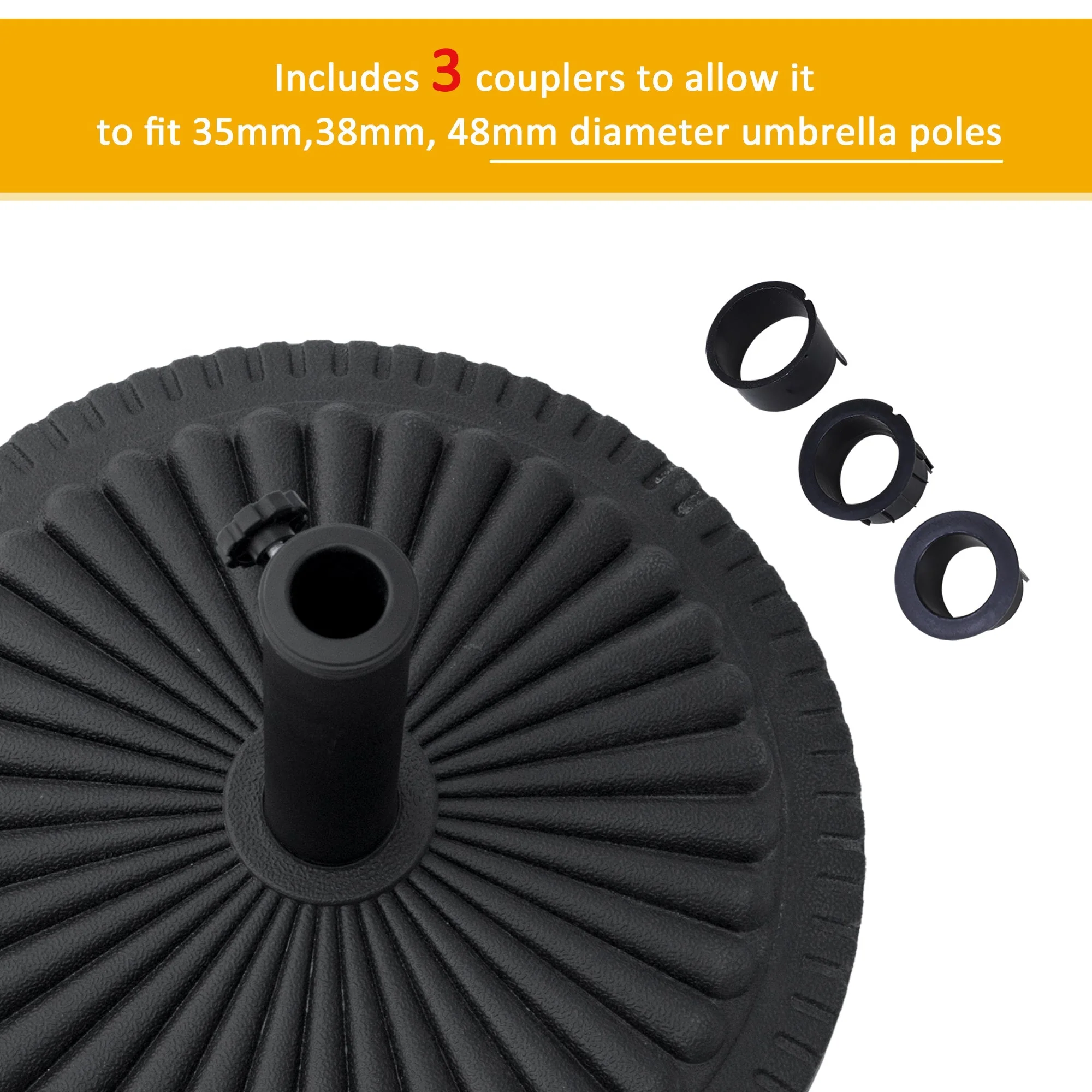 Patio Outdoor Garden 14kg Round Cement Parasol Base Umbrella Weight Stand Holder Fits ?35mm - Image 5