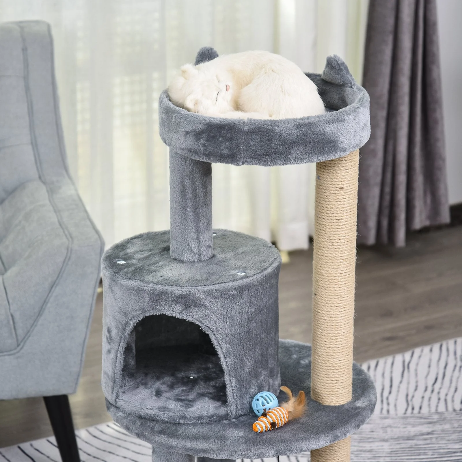 PawHut 104 cm Cat Tree - Image 2