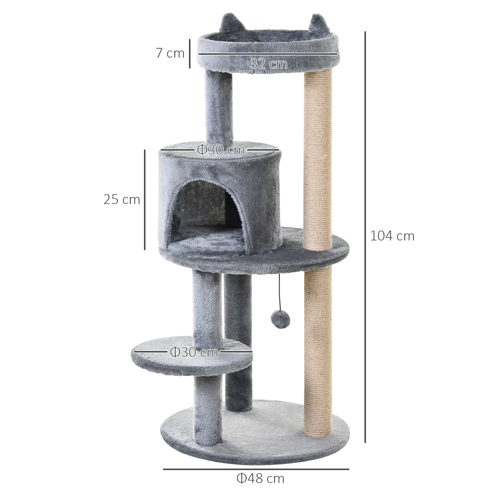 PawHut 104 cm Cat Tree - Image 4