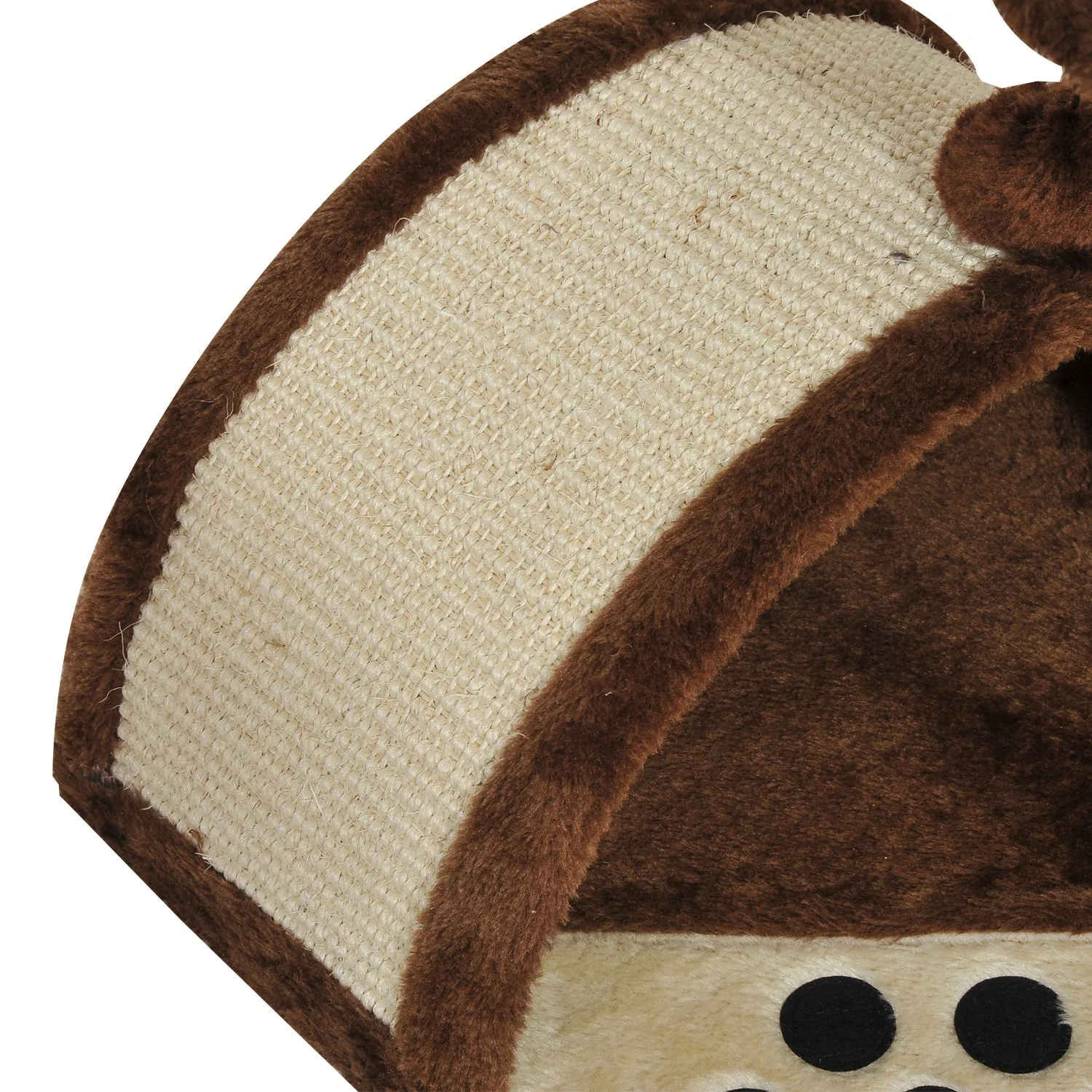 PawHut 2-Tier Cat Tree Scratching Post with Dangle Toy Brown - Image 9