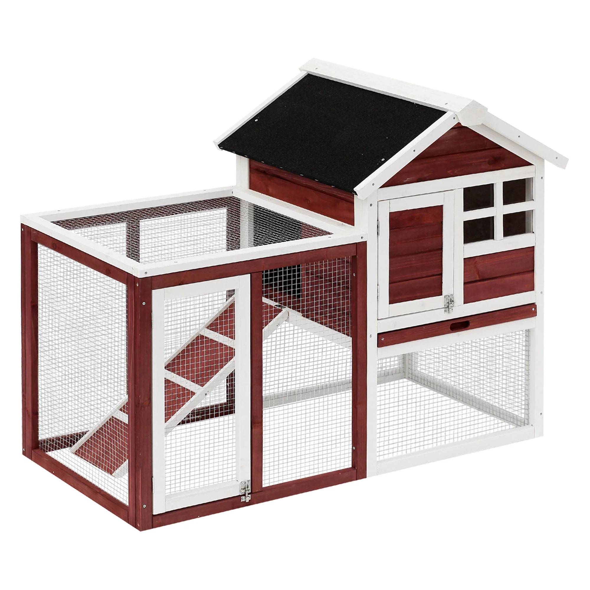 PawHut 2 Tier Rabbit Hutch Outdoor - Image 4