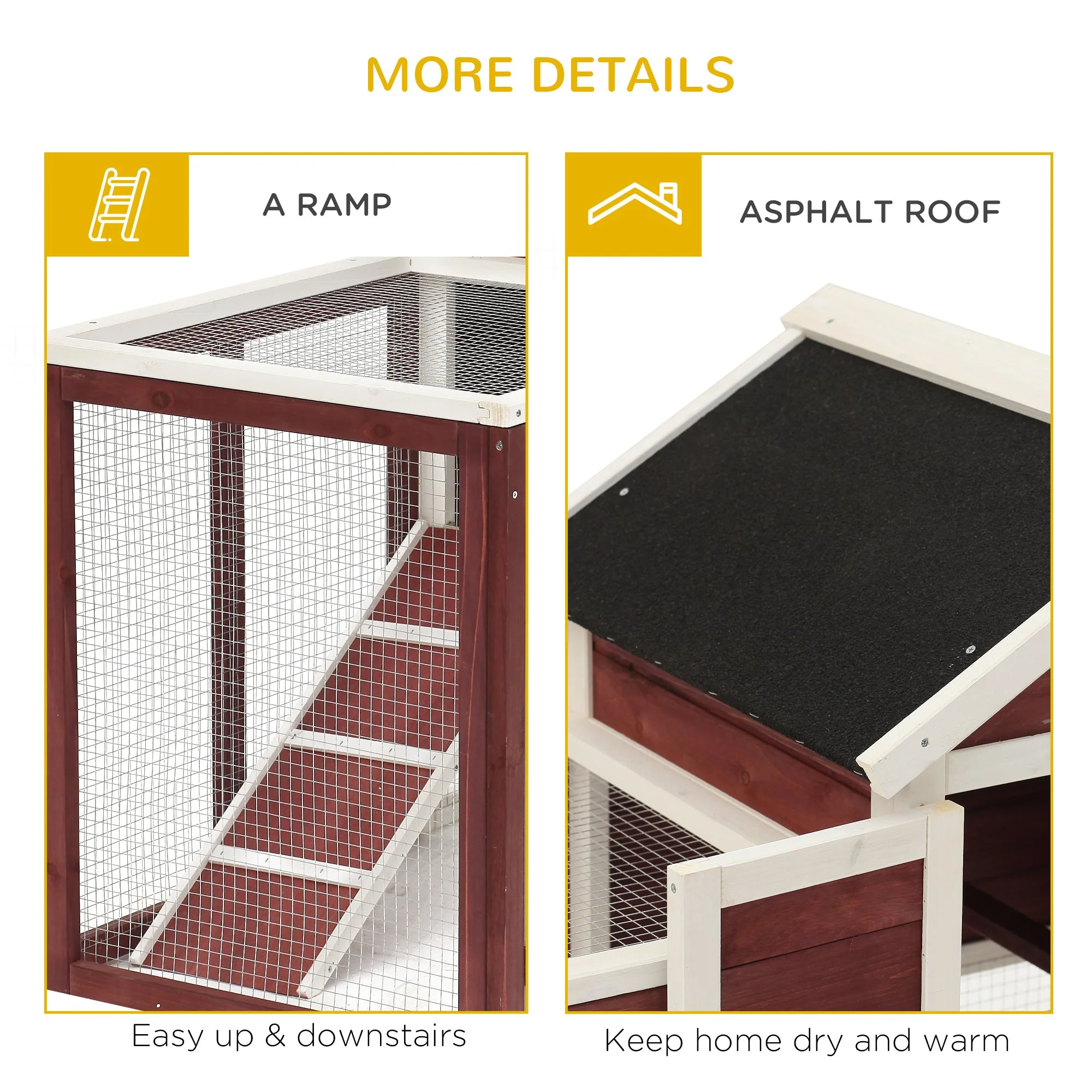 PawHut 2 Tier Rabbit Hutch Outdoor - Image 7