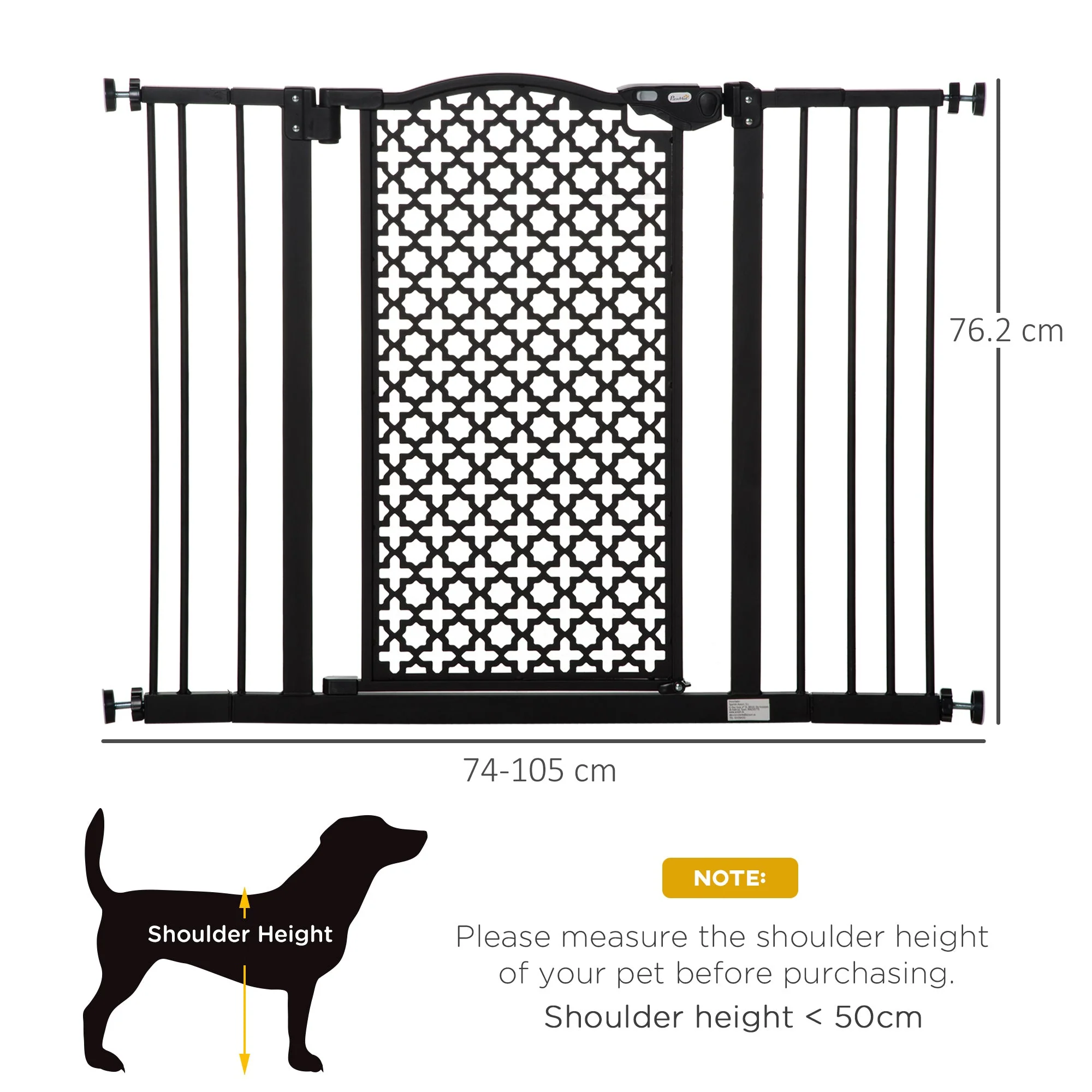 PawHut 74-105cm Pet Safety Gait Stair Barrier - Image 3