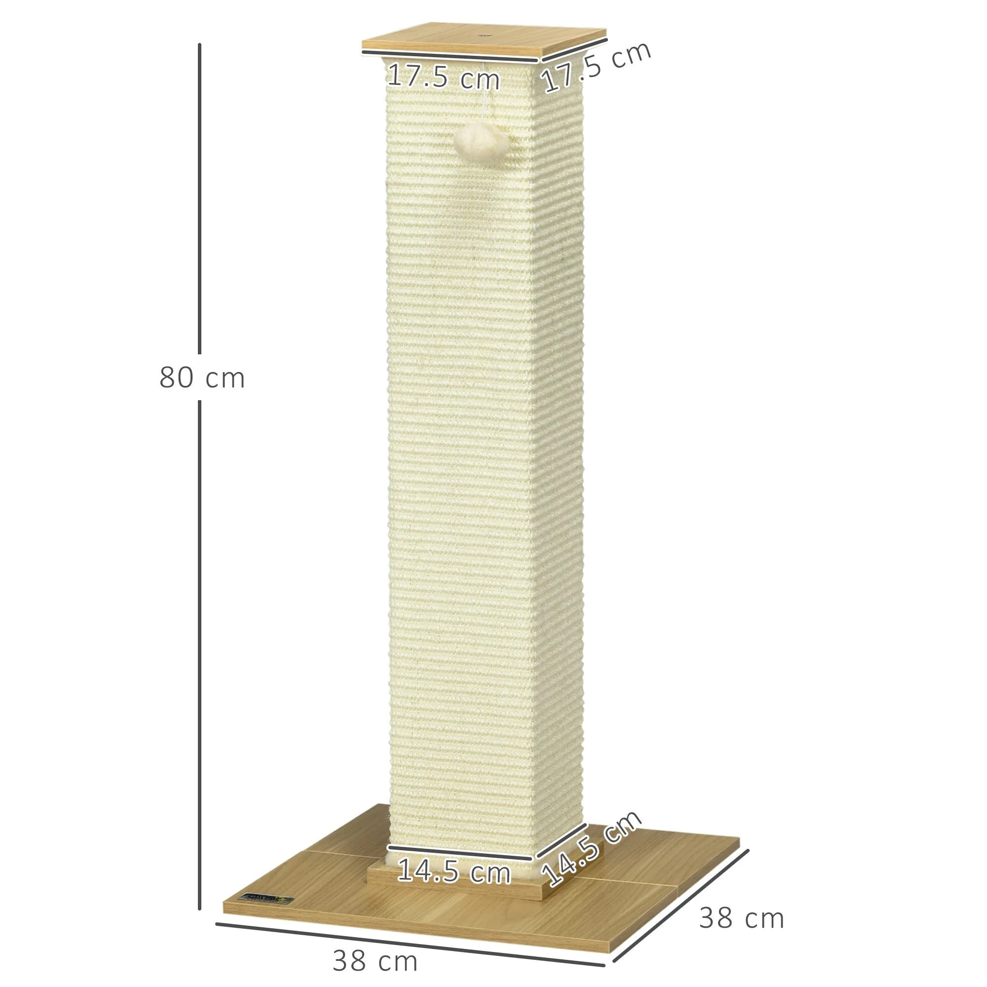 PawHut 80cm Scratching Post - Image 4