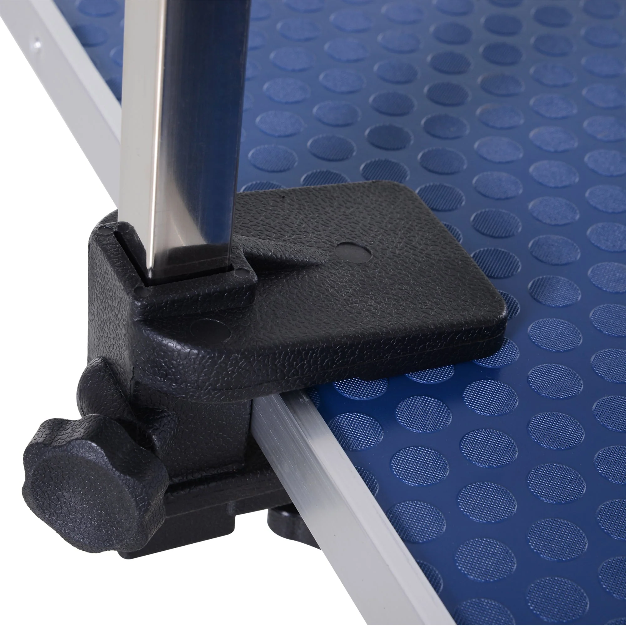 Pawhut Adjustable Dog Grooming Table Rubber Top 2 Safety Slings Mesh Storage Basket Heavy Metal Blue 107 X 60 X 170cm - Image 8