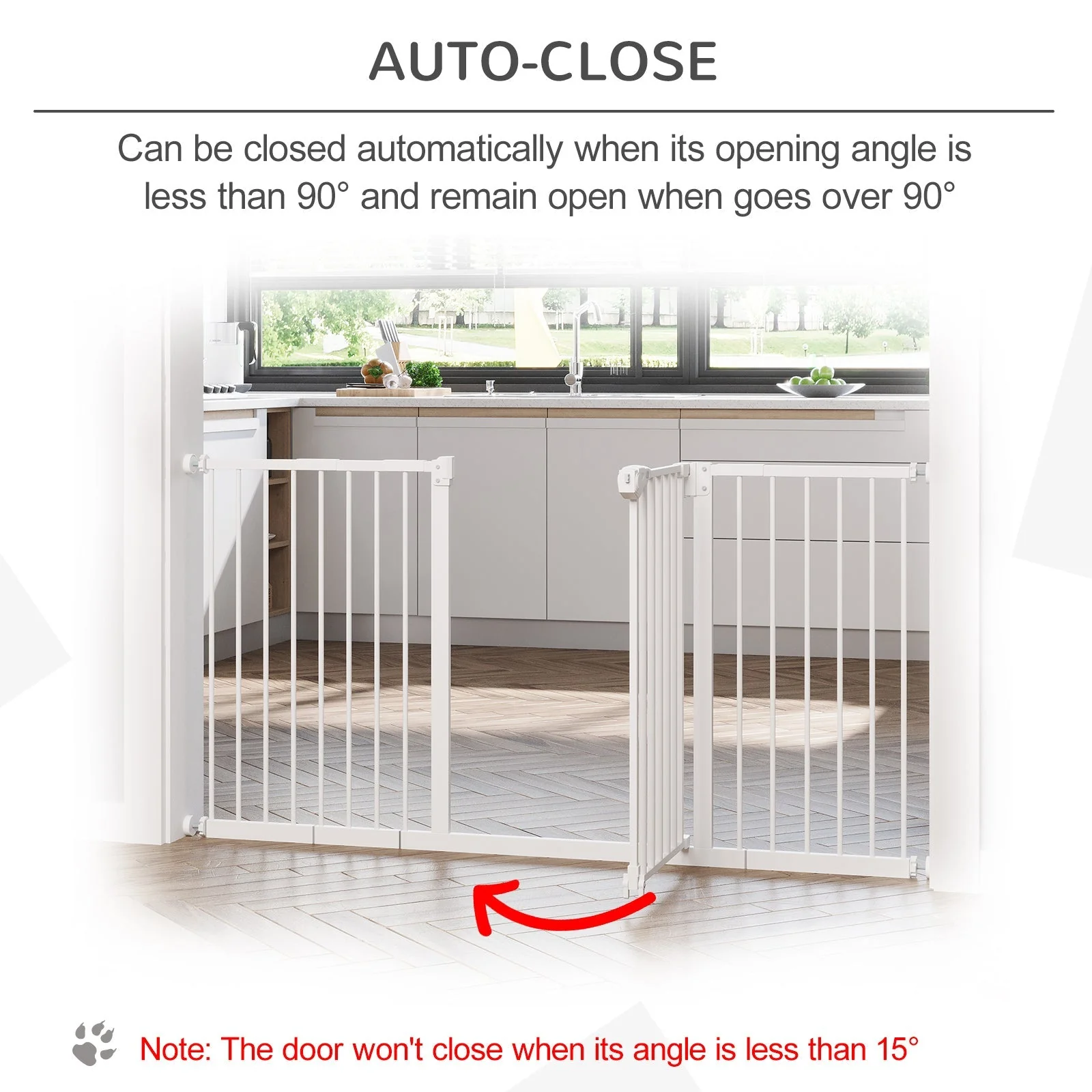 Pawhut Adjustable Safety Gate Dog Barrier For Doorways - Image 4