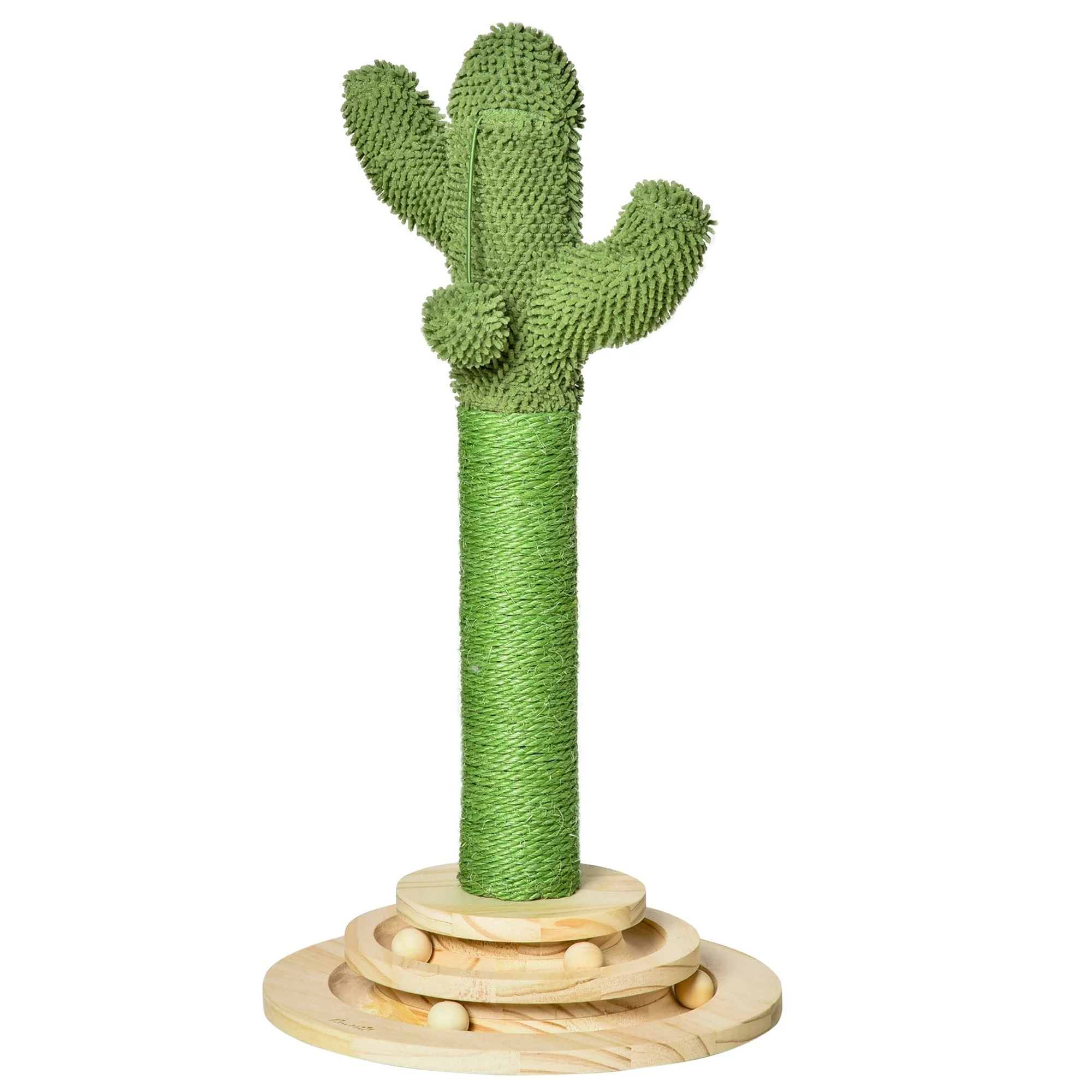 PawHut Cat Tree Tower with Sisal Scratching Post Hanging Ball Funny Cat Ball Platform - Image 3