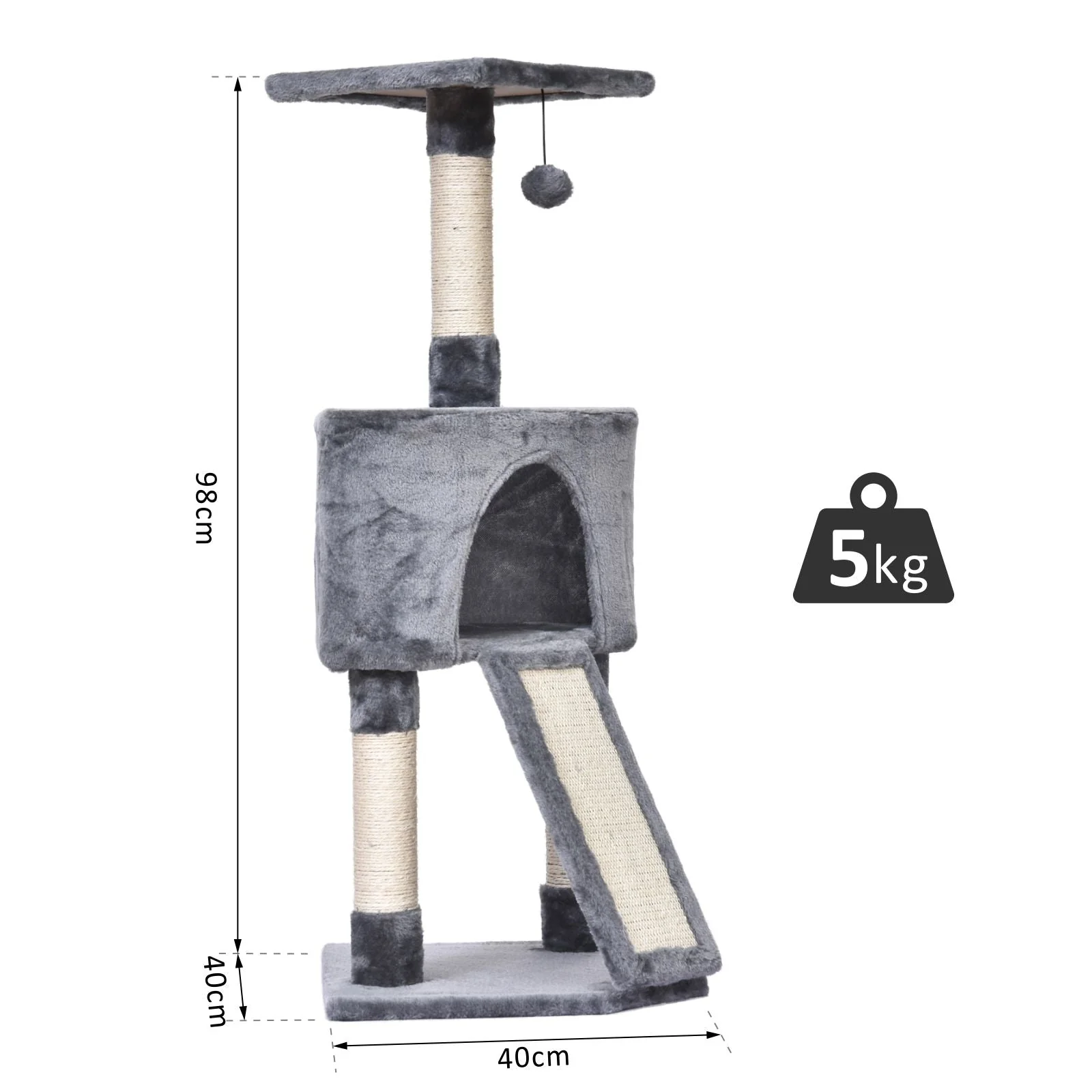 PawHut Corner Cat Tree for Indoor Cats - Image 3