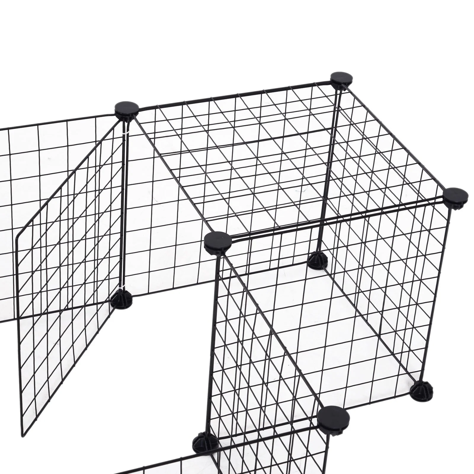 PawHut DIY Pet Playpen Metal Wire Fence 12 Panel Enclosure Indoor Outdoor Guinea Pig Rabbit Small Animals Cage Black - Image 8