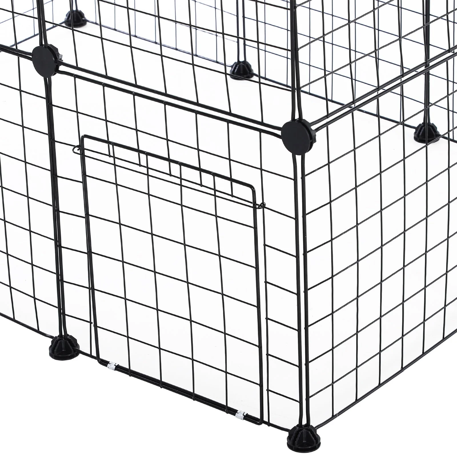 PawHut DIY Pet Playpen Metal Wire Fence Indoor Outdoor Guinea Pig Rabbit Small Animals Cage 36 Panel Enclosure Black - Image 7