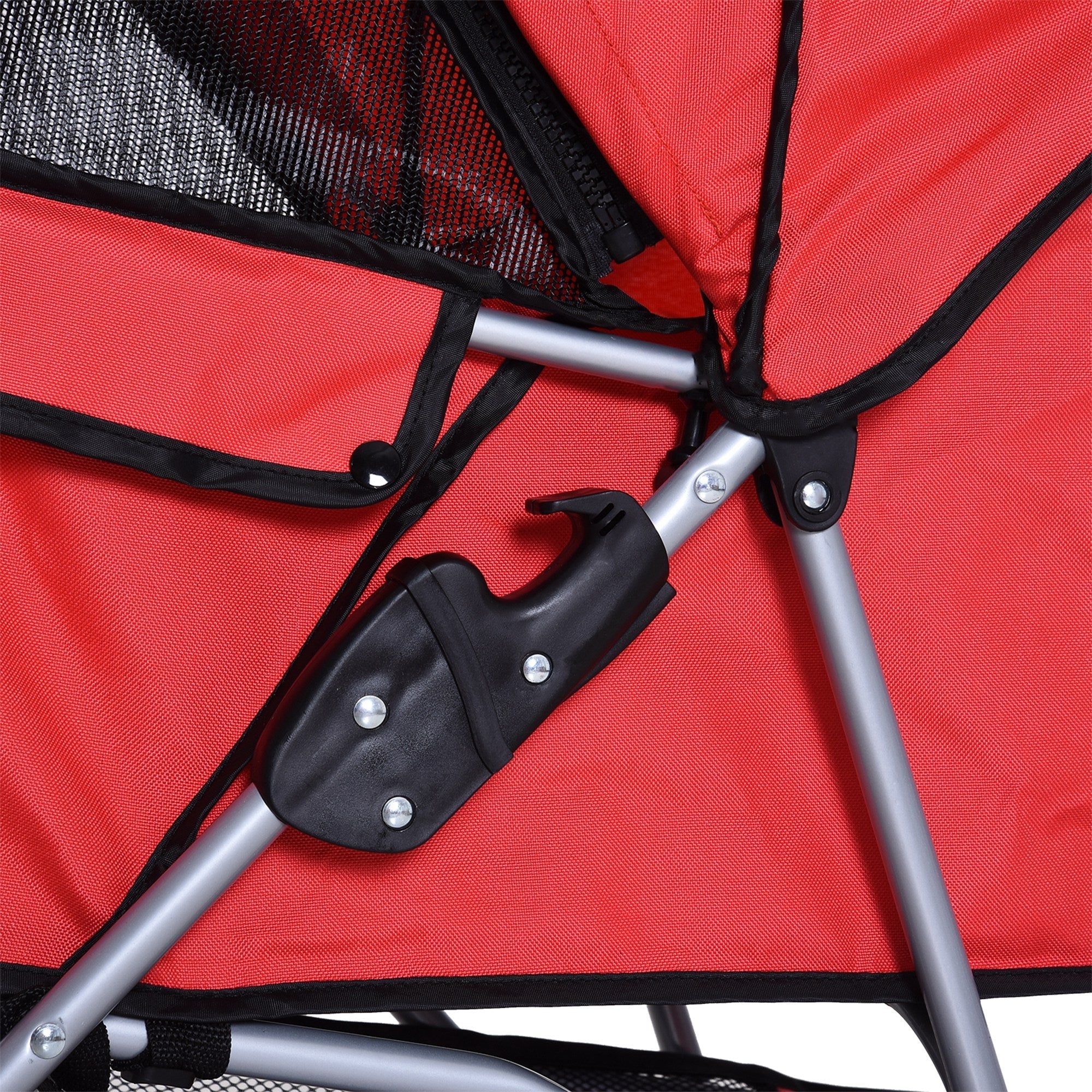 PawHut Dog Stroller Pushchair Pet 600D Oxford Cloth Pram Red - Suitable for Small Pets - Image 8
