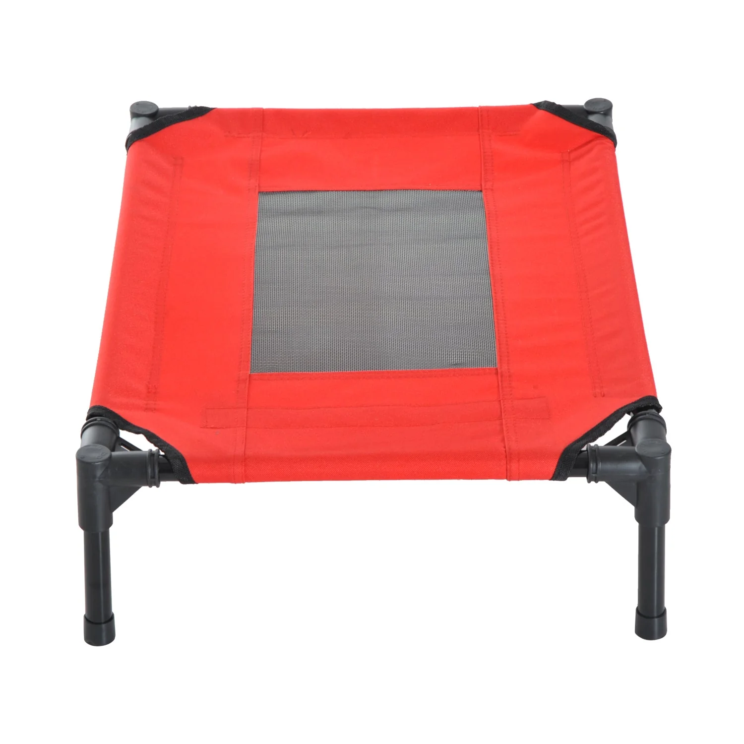 Pawhut Elevated Pet Bed Portable Camping Raised Dog Bed With Metal Frame Black Red (Small) - Image 4