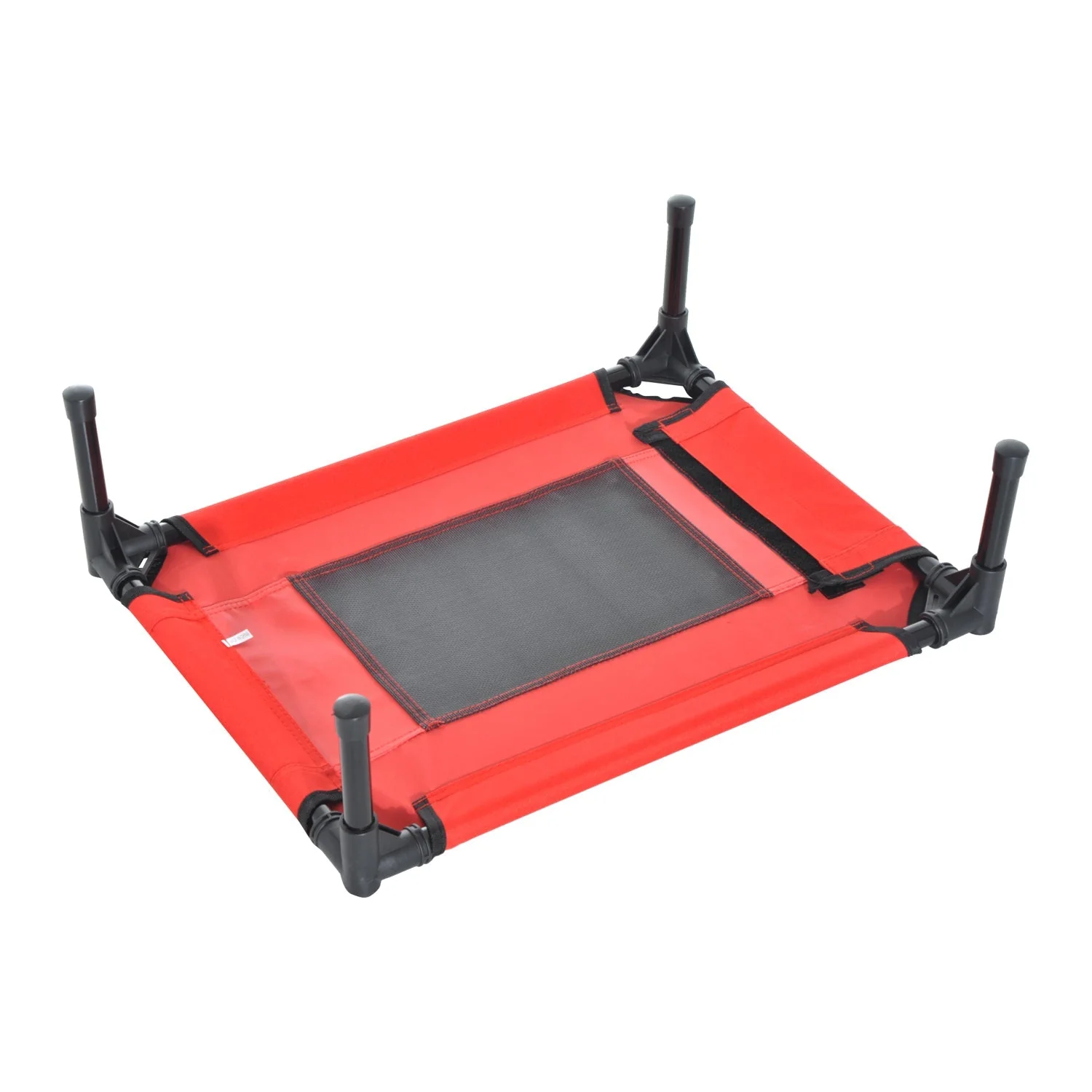 Pawhut Elevated Pet Bed Portable Camping Raised Dog Bed With Metal Frame Black Red (Small) - Image 5