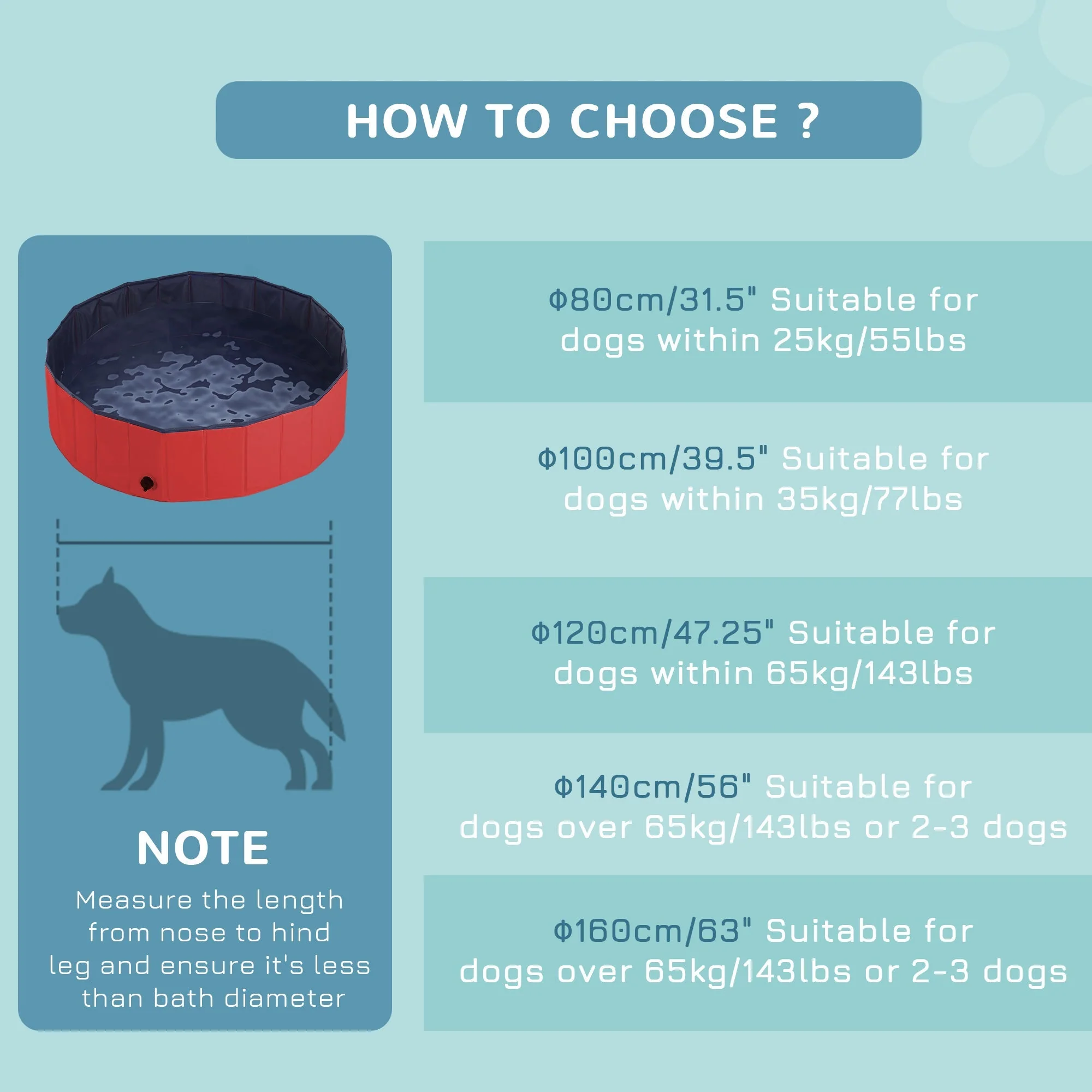 Pawhut Foldable Dog Paddling Pool Pet Cat Swimming Pool Indoor/Outdoor Collapsible Summer Bathing Tub Shower Tub Puppy Washer (?120 30H cm - Image 7