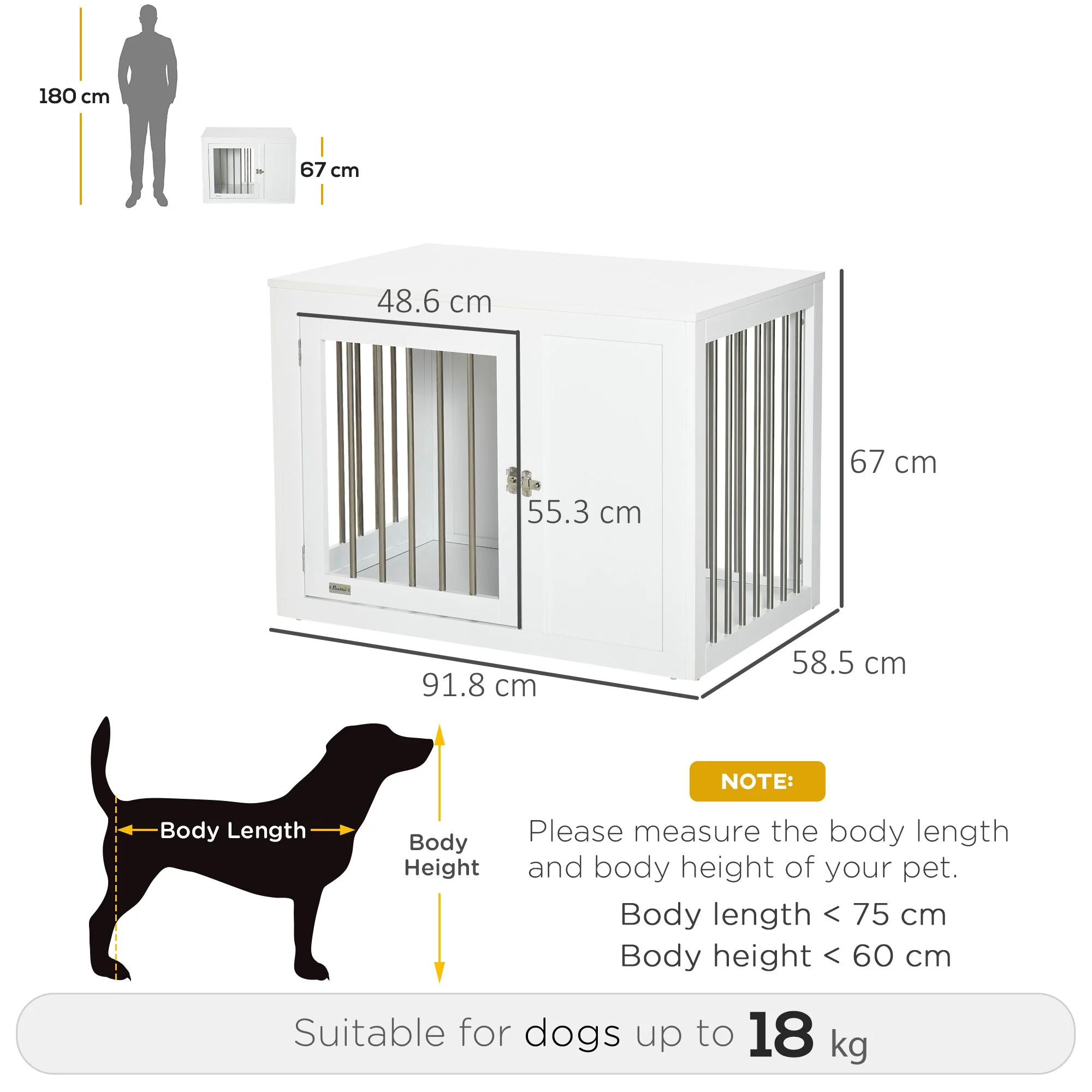 PawHut Furniture Style Dog Crate - Image 4