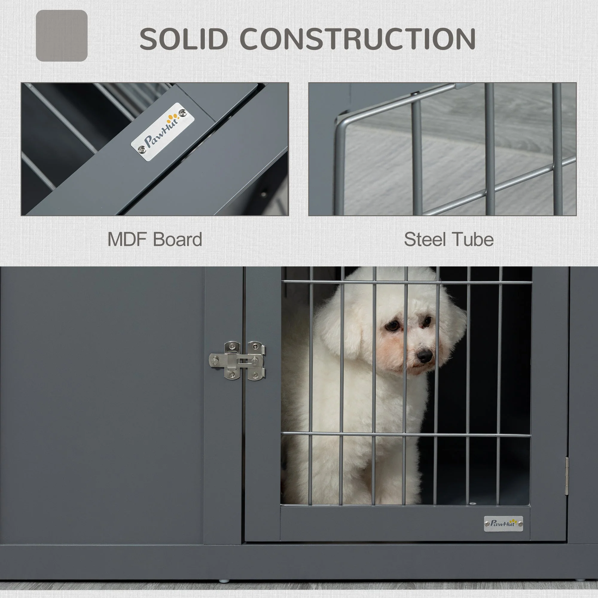 PawHut Furniture Style Dog Crate for Small and Medium Dogs - Image 2
