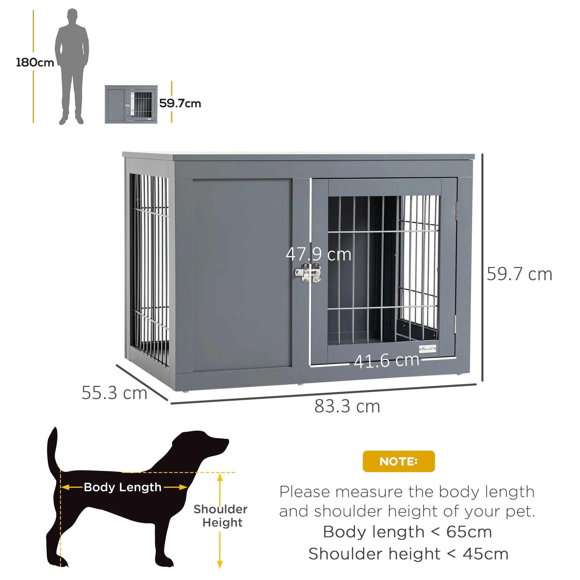 PawHut Furniture Style Dog Crate for Small and Medium Dogs - Image 4