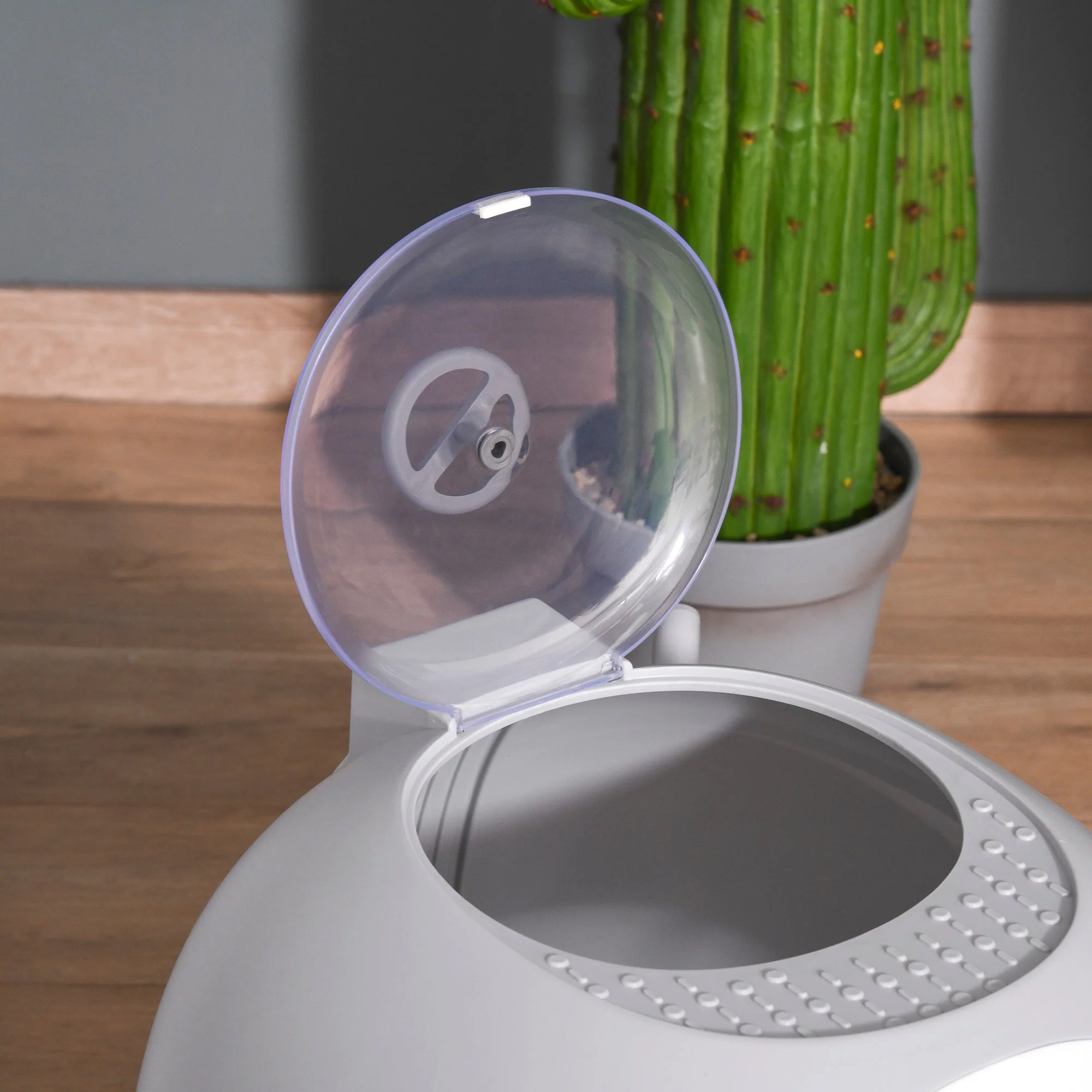 PawHut Futuristic Capsule-Shaped Cat Litter Box w/ 2 Doors Litter Scoop Drawer - Image 9