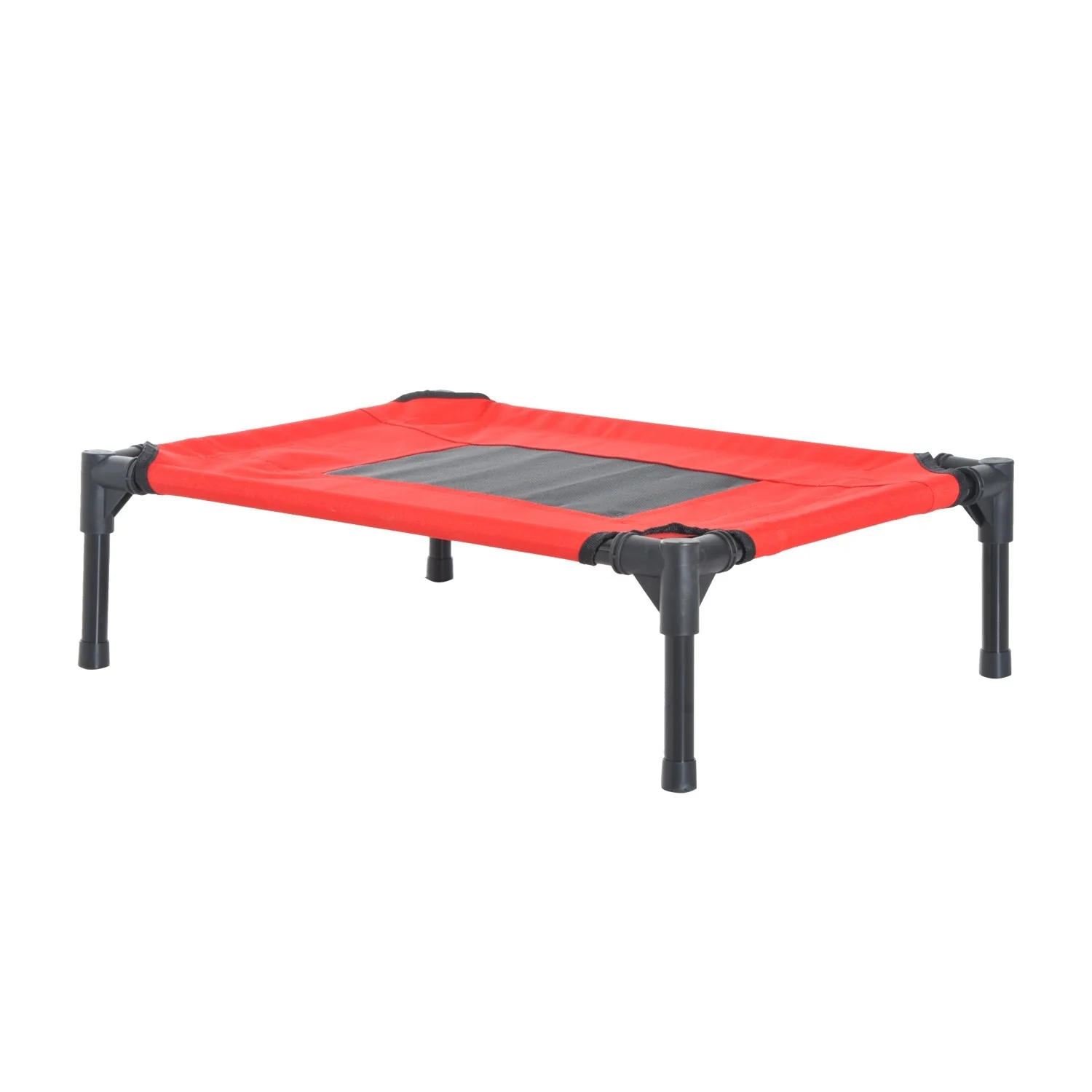 Pawhut Medium Elevated Pet Bed 76Lx61Wx18H cm-Black/Red - Image 8
