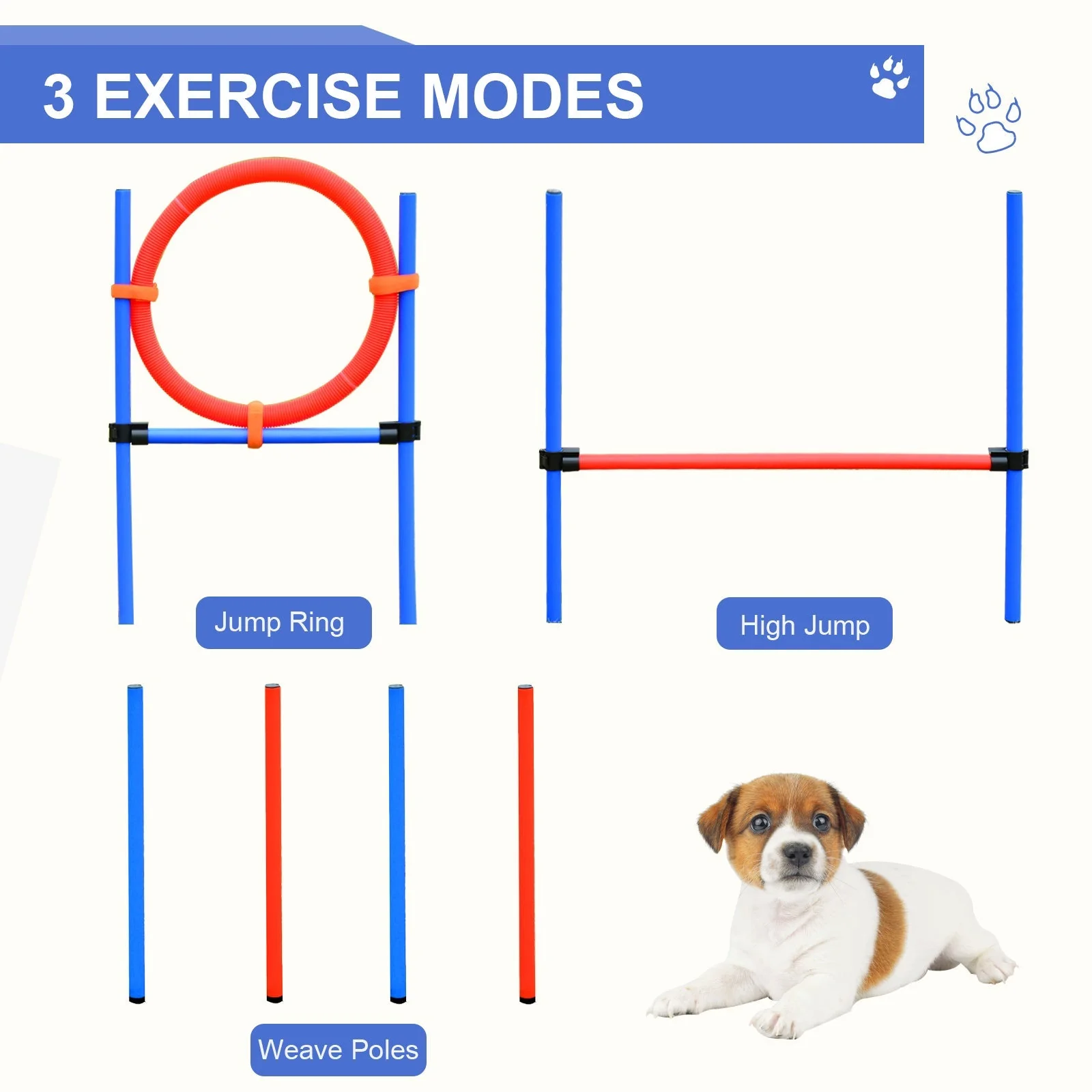 PawHut Pet Agility Training Puppy Training Adjustable Set - Image 4
