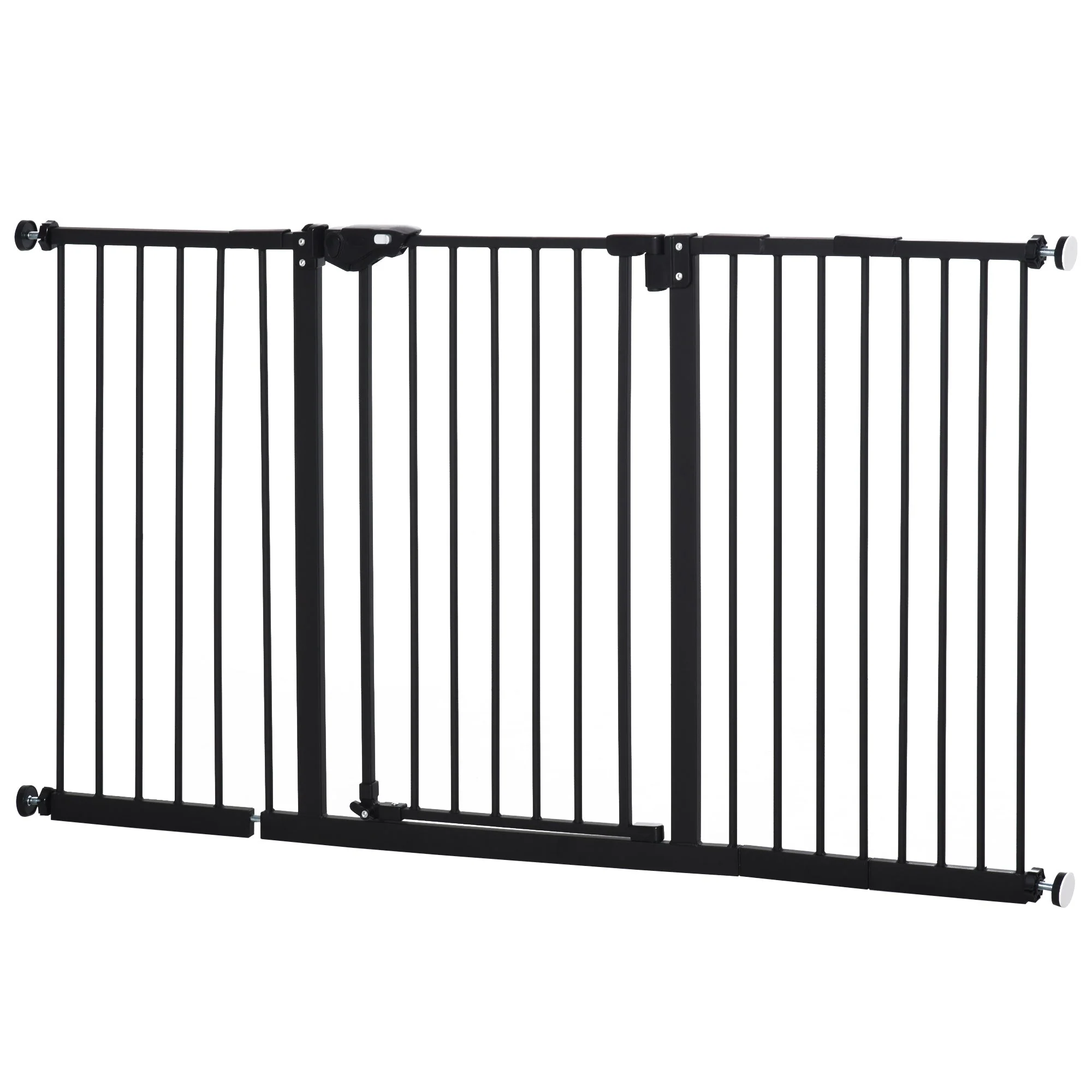 PawHut Pet Safety Gate Retractable Divider Home w/ 3 Extensions and Adjustable Screws - Image 3
