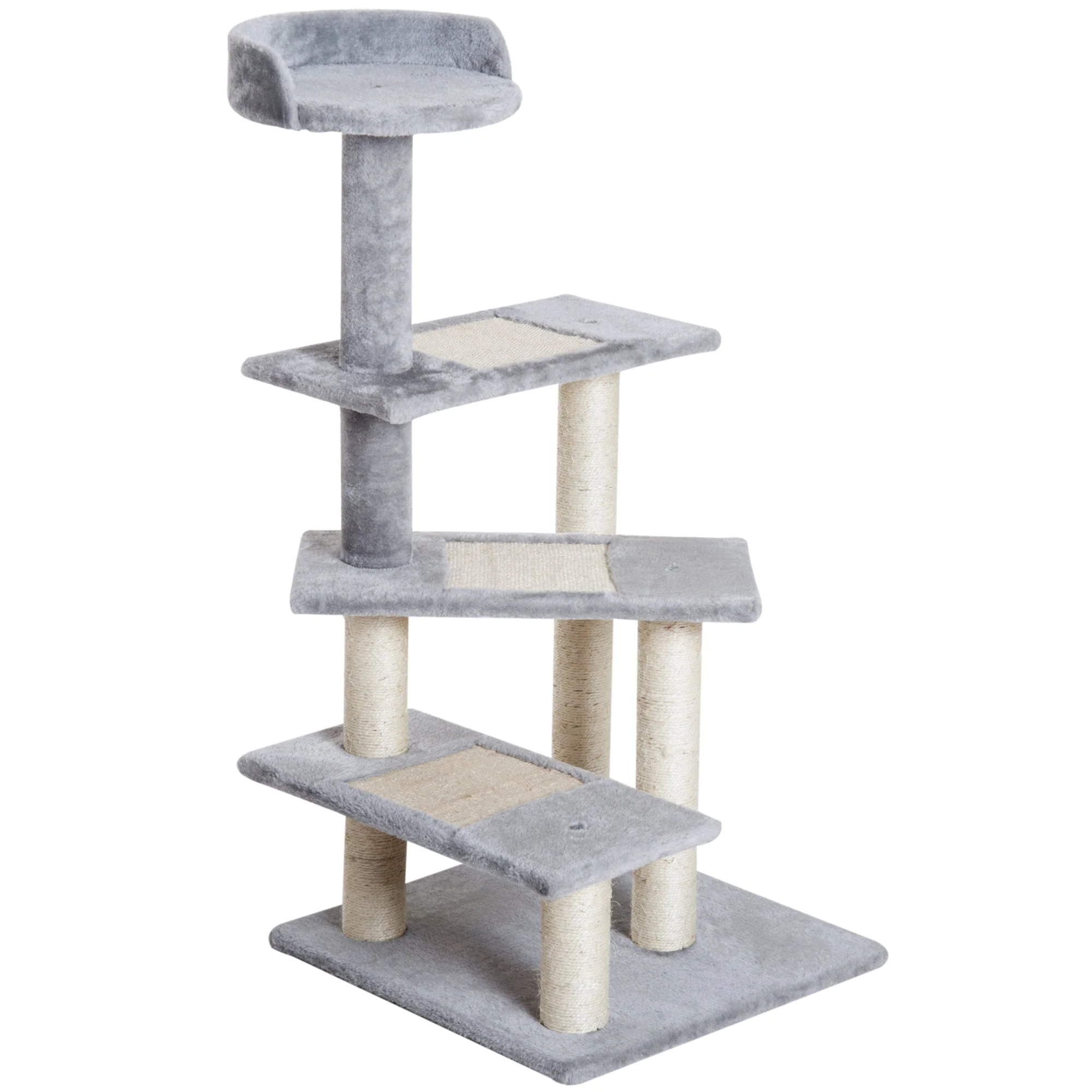 PawHut Plush Cat Tree Activity Center-Grey - Image 5