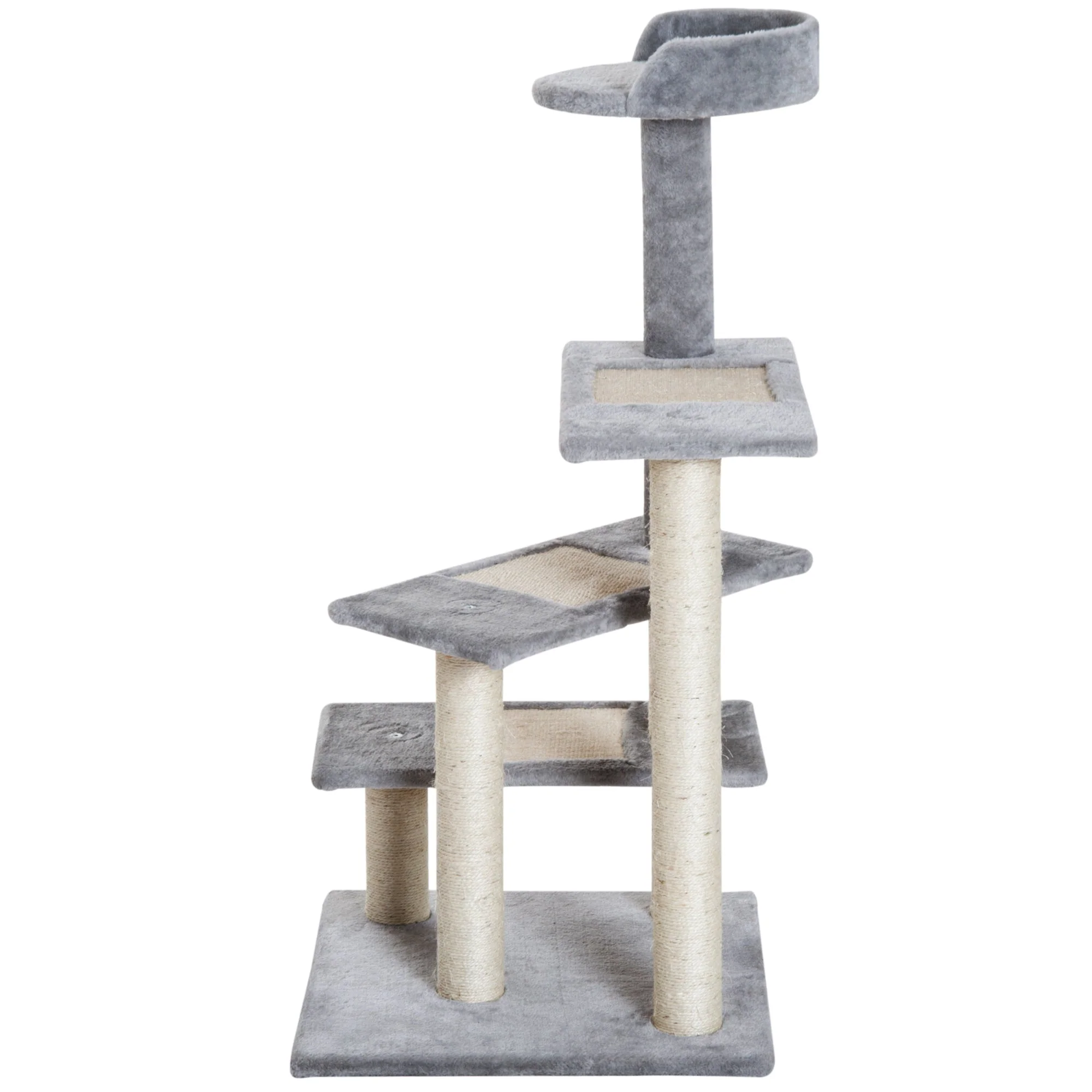 PawHut Plush Cat Tree Activity Center-Grey - Image 6