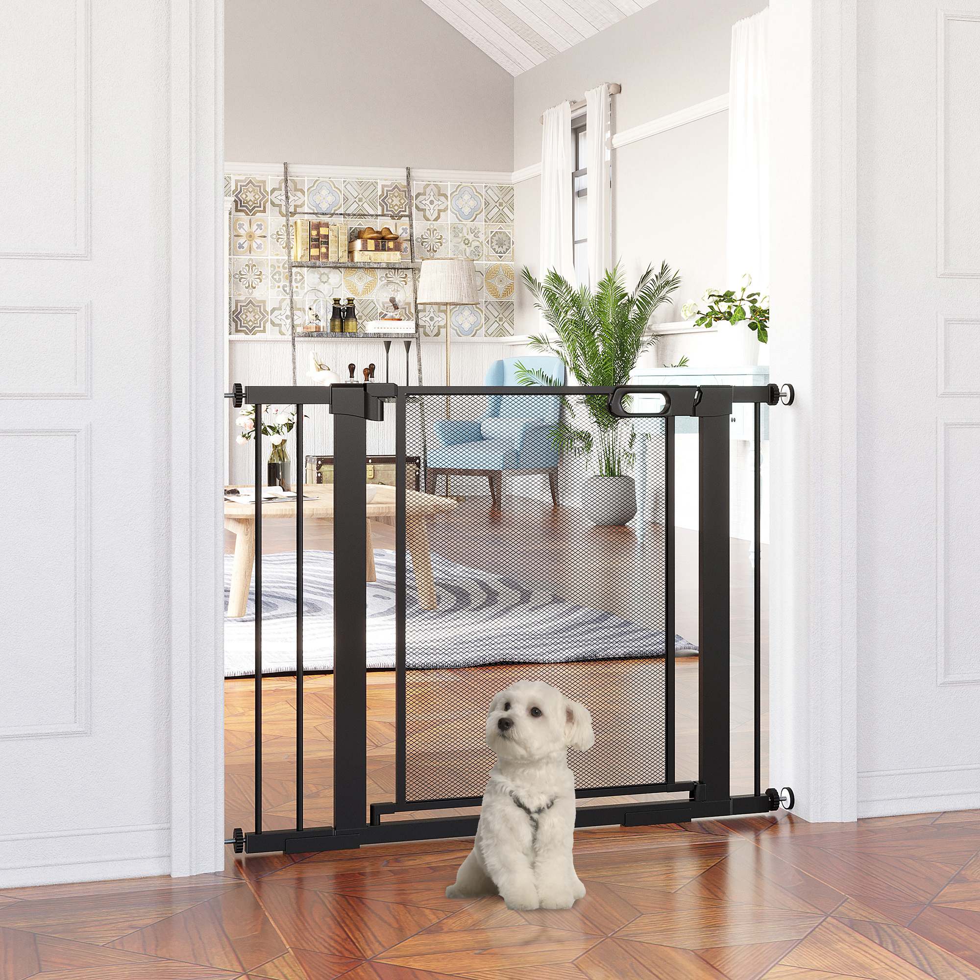 PawHut Pressure Fit Safety Gate for Doors and Stairs - Image 5