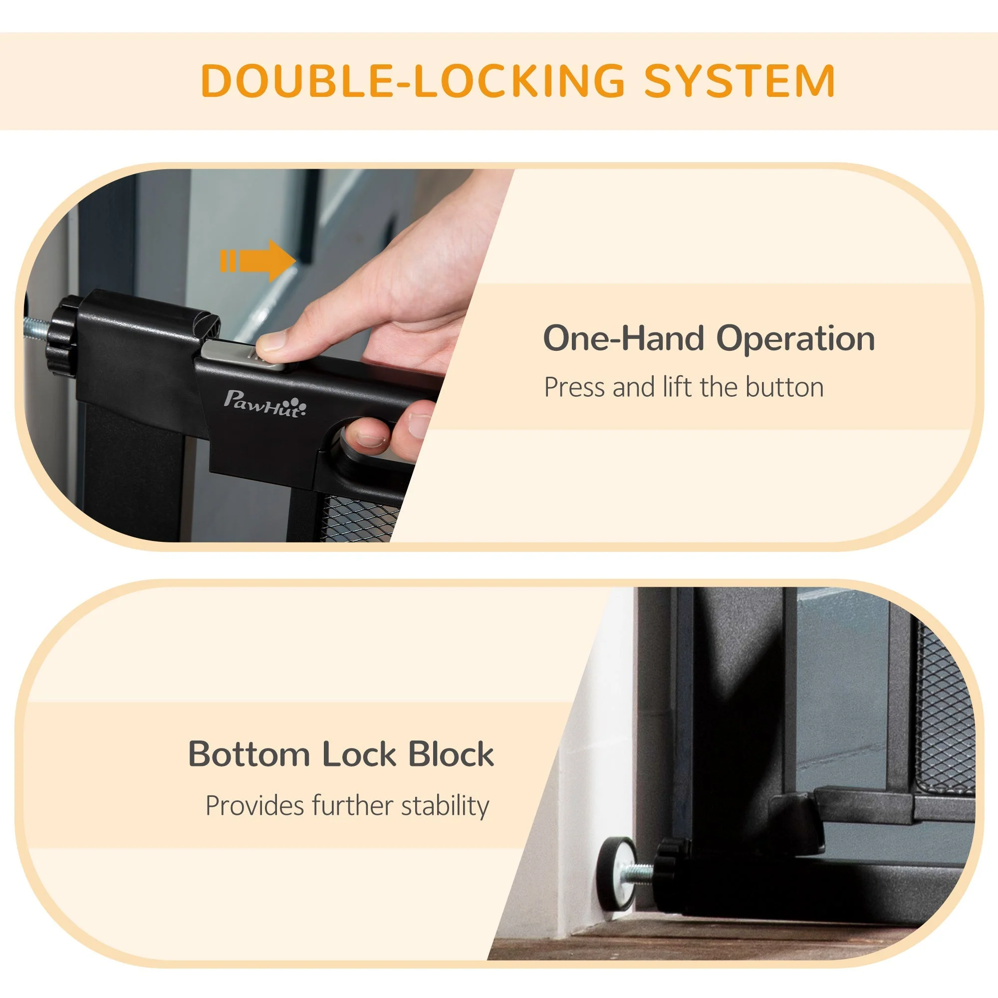 PawHut Pressure Fit Safety Gate for Doors and Stairs - Image 7