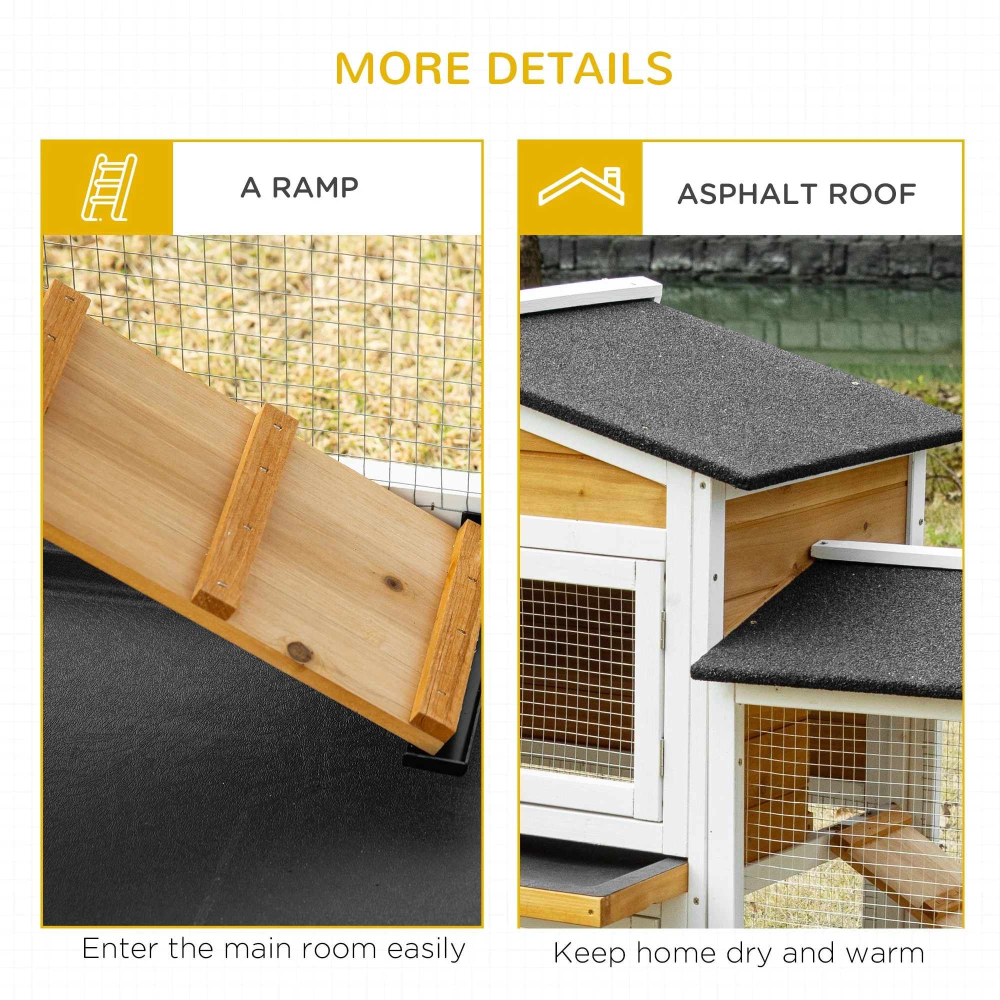 PawHut Rabbit Hutch Outdoor - Image 6