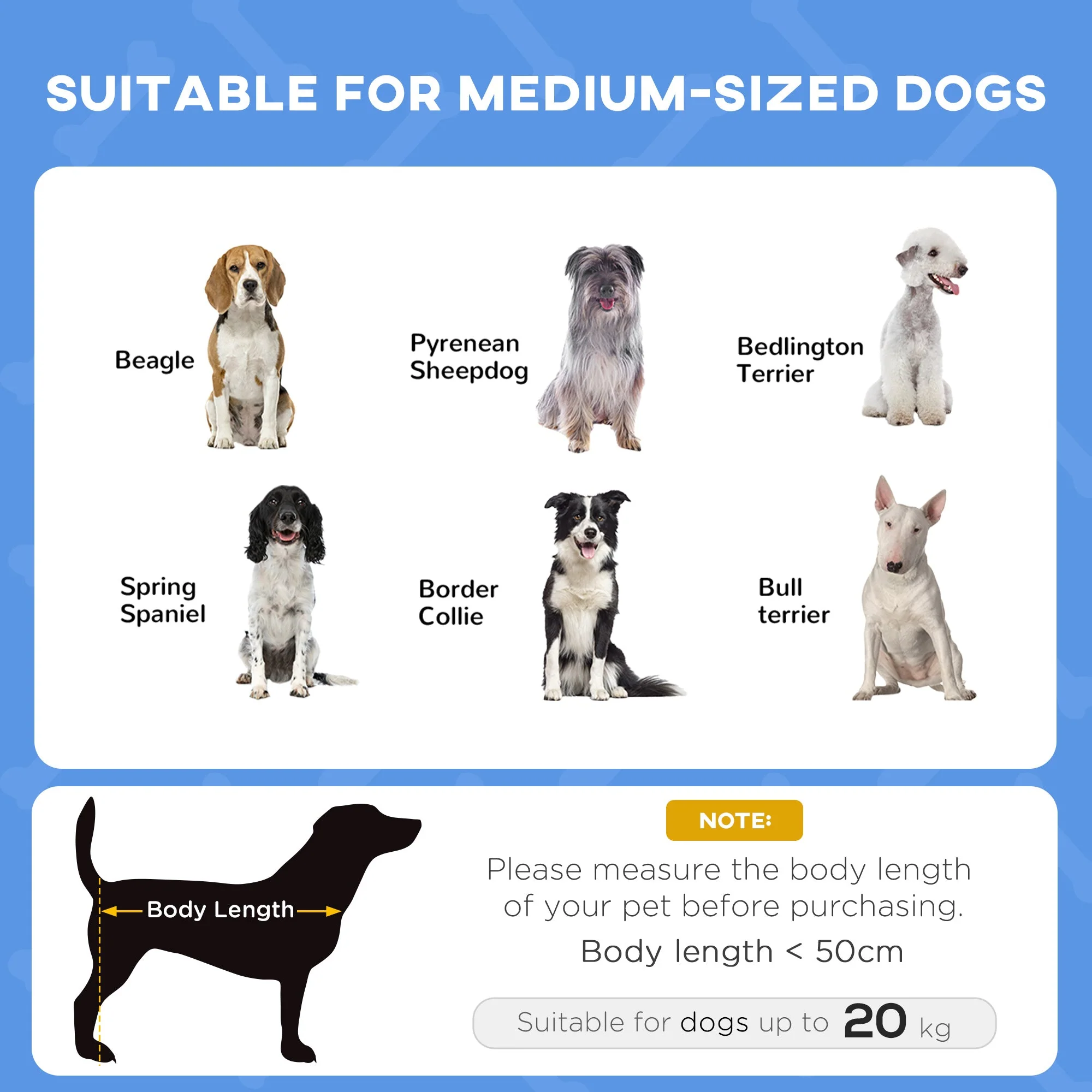PawHut Raised Dog Bed Waterproof Elevated Pet Cot with Breathable Mesh UV Protection Canopy Blue - Image 2