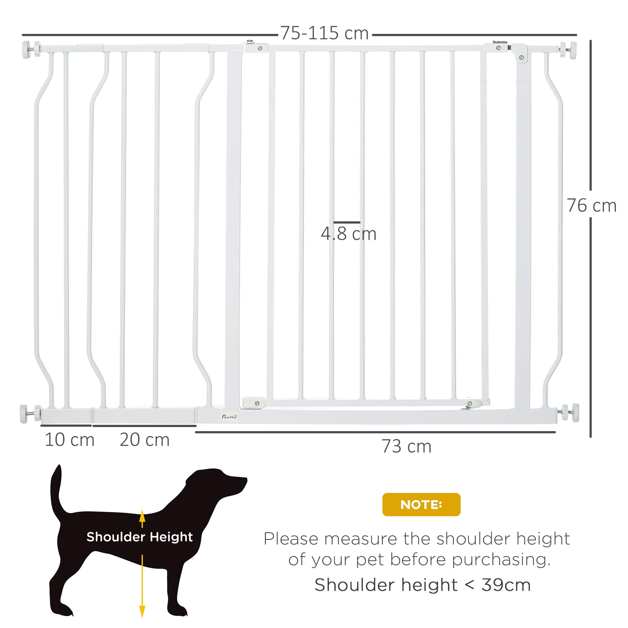 PawHut Wide Dog Safety Gate - Image 4