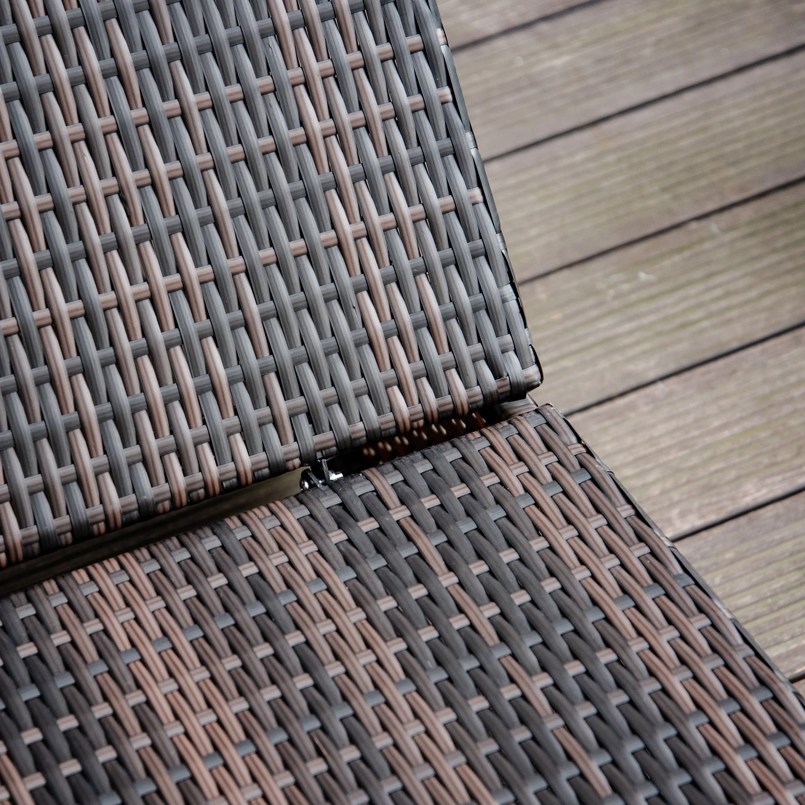 PE Rattan Sun Lounger with Cushion - Image 6
