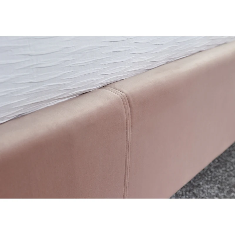 Pettine Double Ottoman Bed Wood & Fabric Pink 5 x 7ft - Image 8