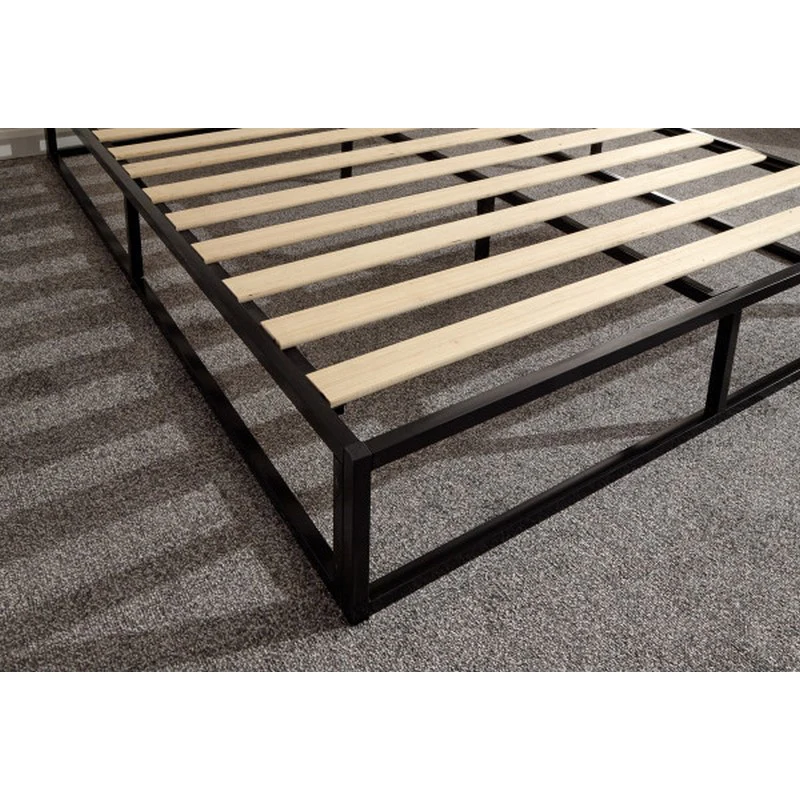 Platform Double Bed Metal Black 4 x 6ft - Image 7