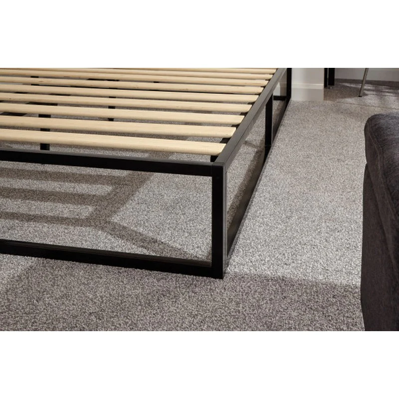 Platform Double Bed Metal Black 4 x 6ft - Image 8