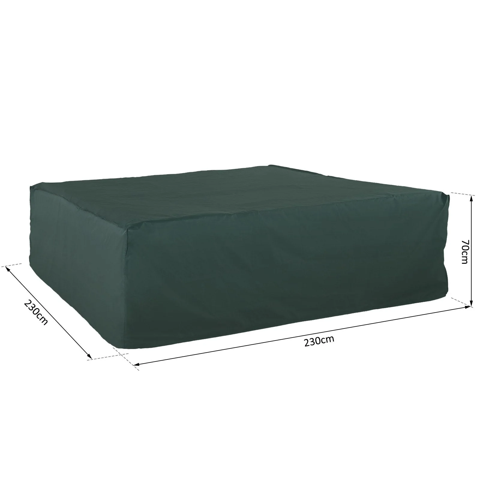 PVC Coated Large Square 600D Waterproof Outdoor Furniture Cover Green - Image 3