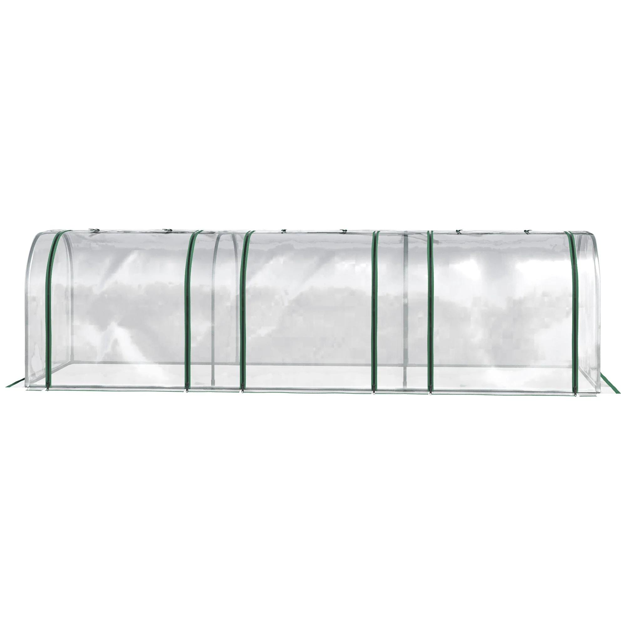 PVC Tunnel Greenhouse Green Grow House Steel Frame for Garden Backyard with Zipper Doors 295x100x80 cm - Image 9